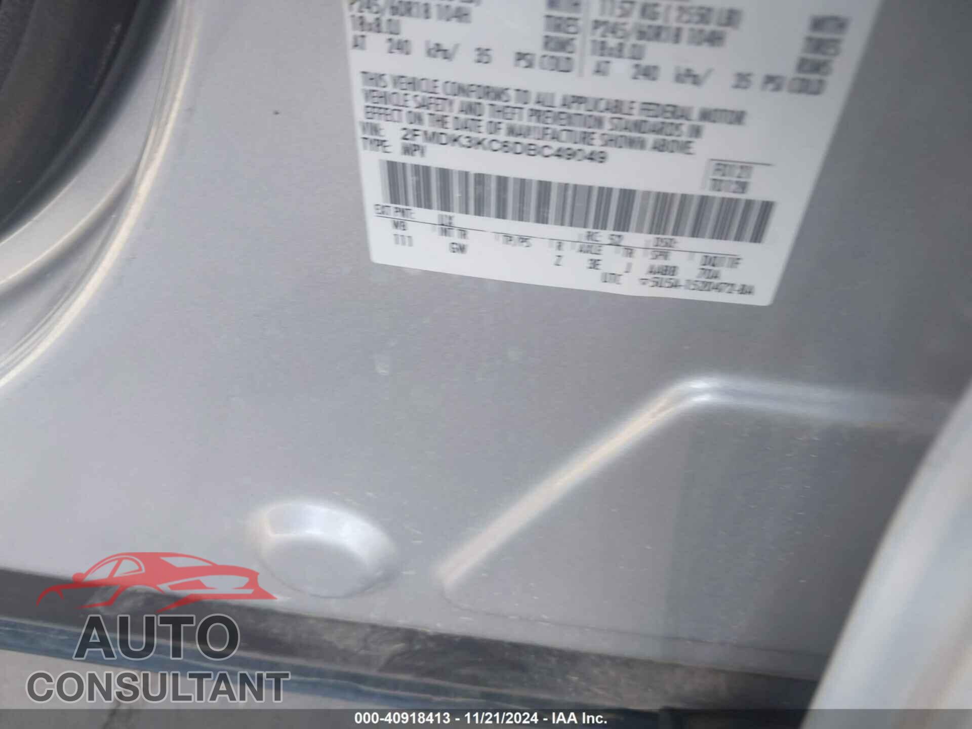 FORD EDGE 2013 - 2FMDK3KC6DBC49049