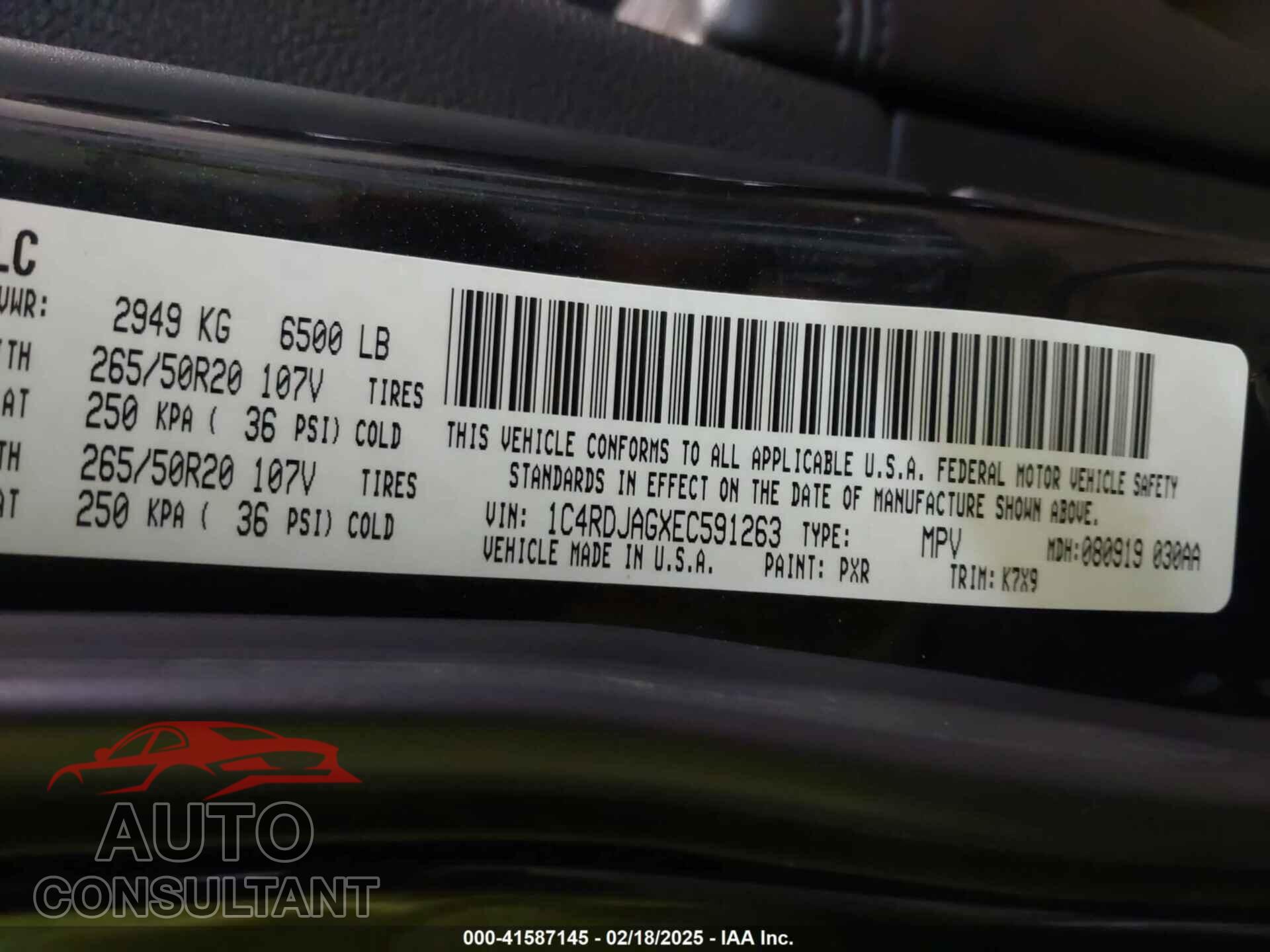 DODGE DURANGO 2014 - 1C4RDJAGXEC591263