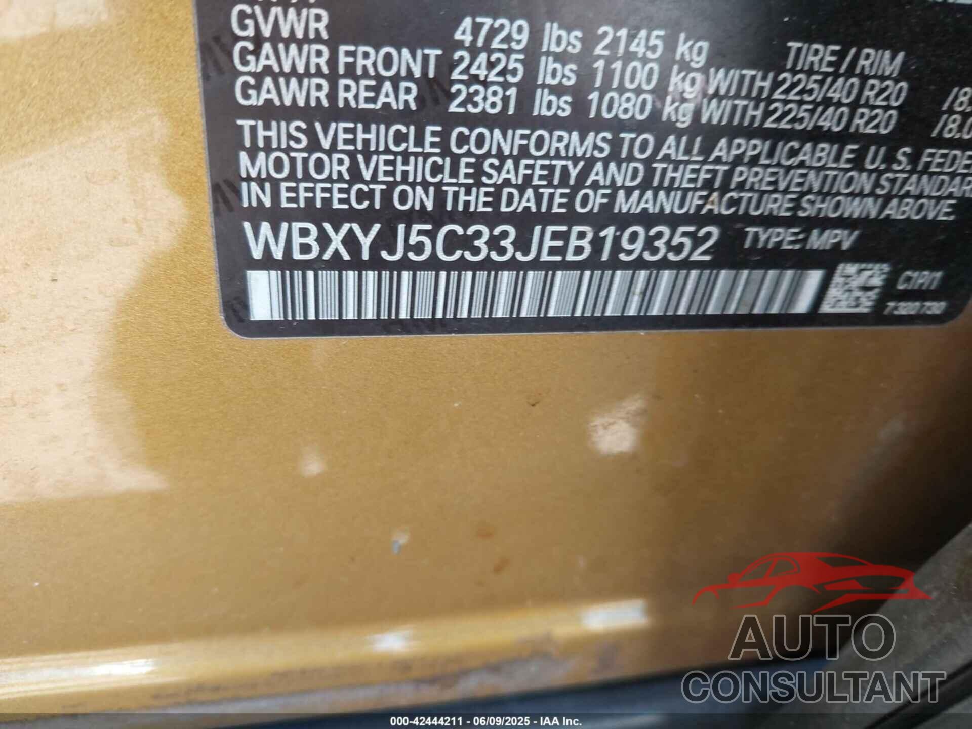BMW X2 2018 - WBXYJ5C33JEB19352