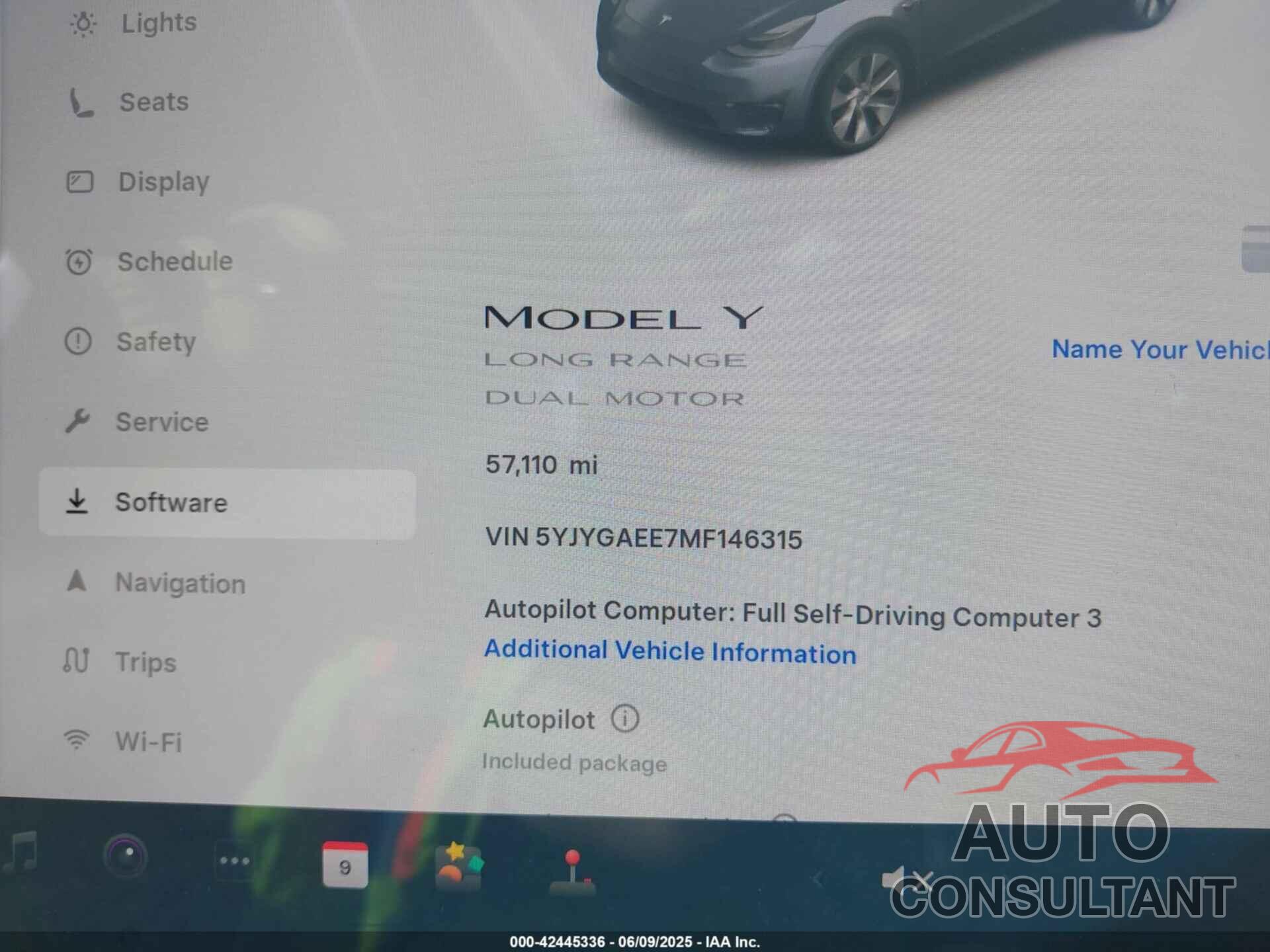 TESLA MODEL Y 2021 - 5YJYGAEE7MF146315