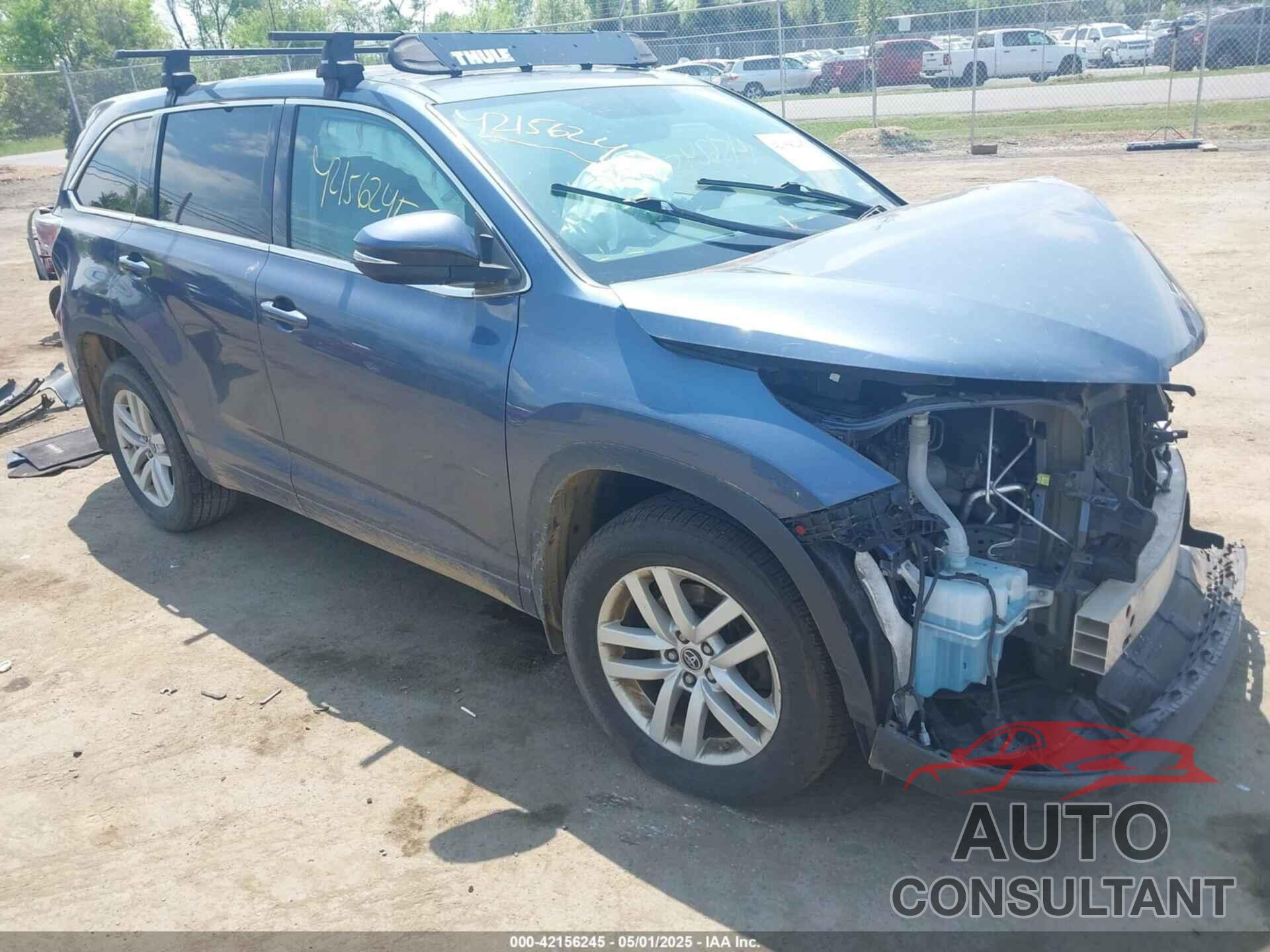 TOYOTA HIGHLANDER 2016 - 5TDBKRFH3GS226769