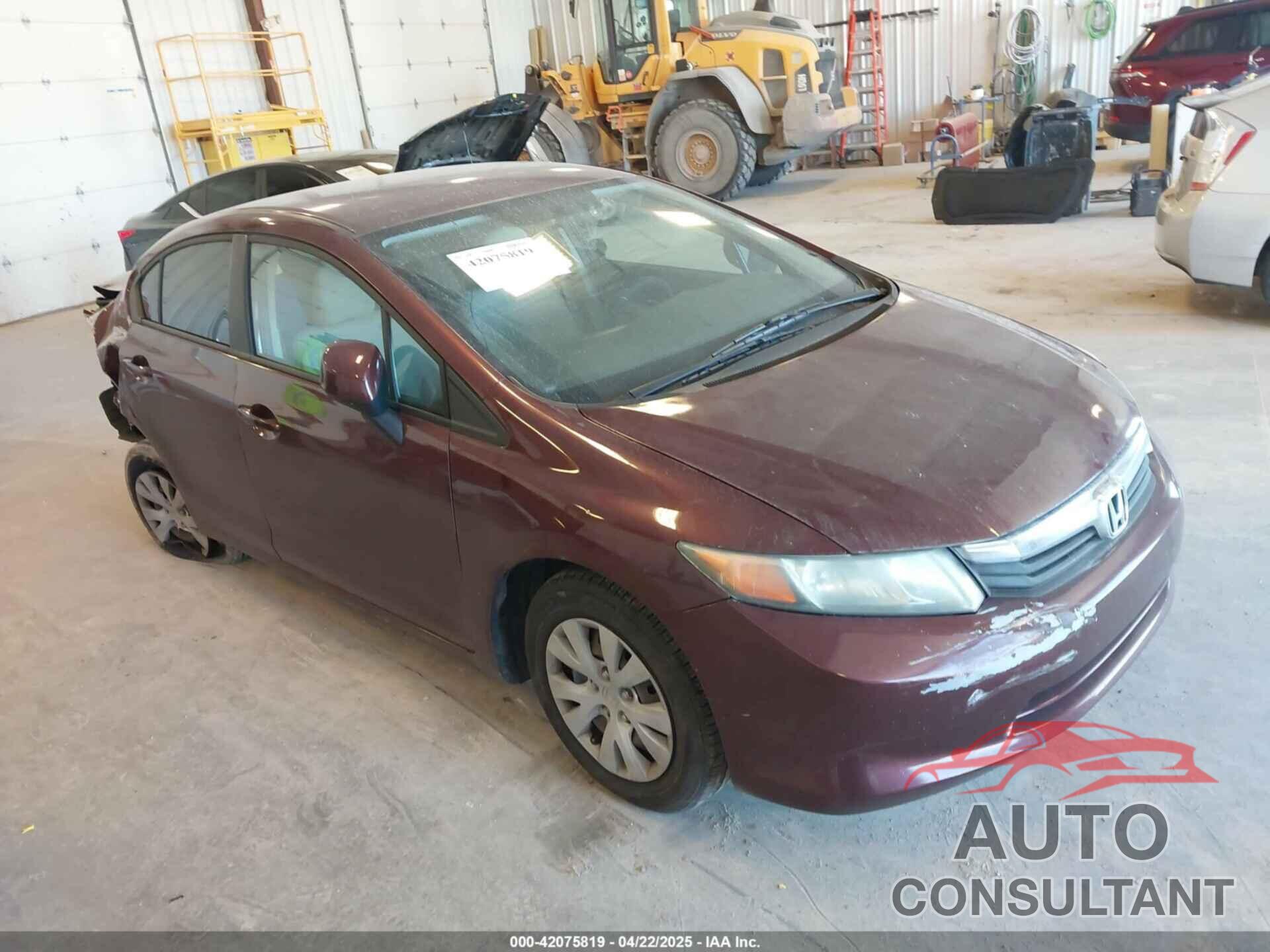 HONDA CIVIC 2012 - 19XFB2F5XCE092555