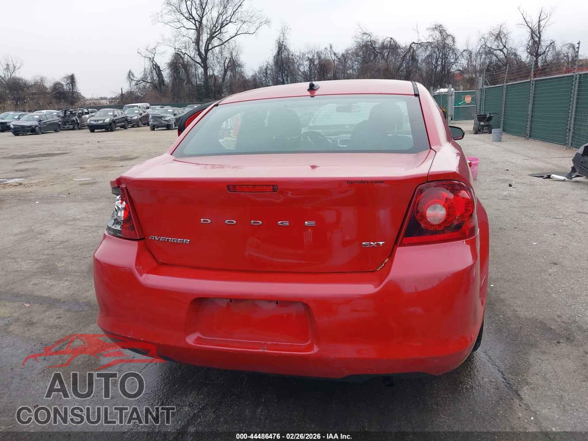 DODGE AVENGER 2012 - 1C3CDZCB9CN196194