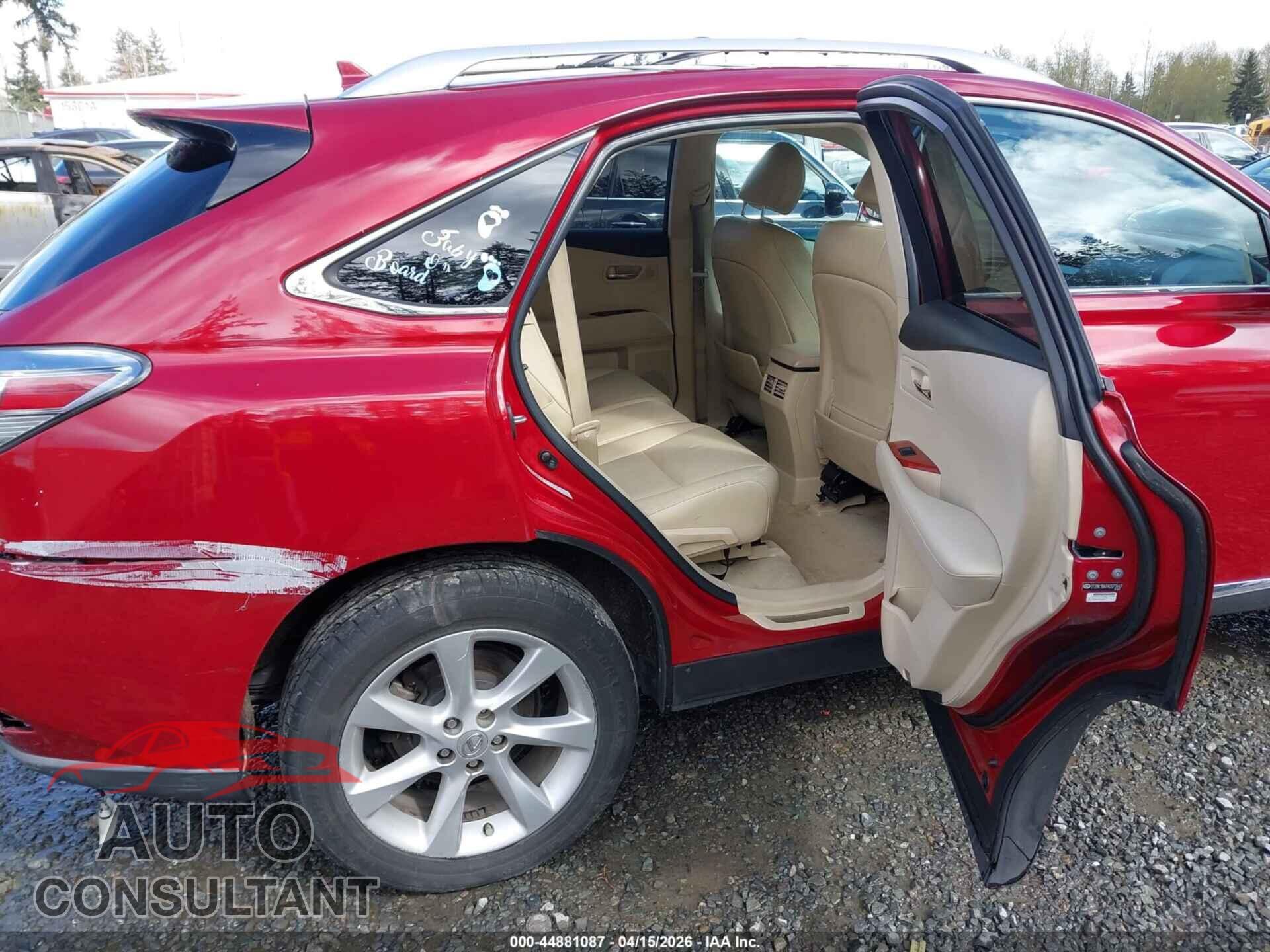 LEXUS RX 350 2010 - 2T2BK1BA7AC073447