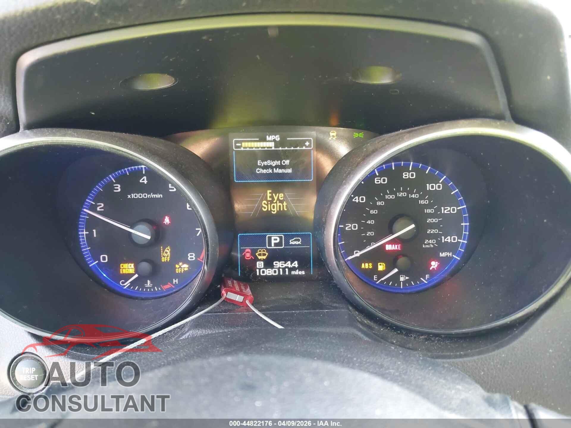 SUBARU OUTBACK 2018 - 4S4BSAFC8J3202168