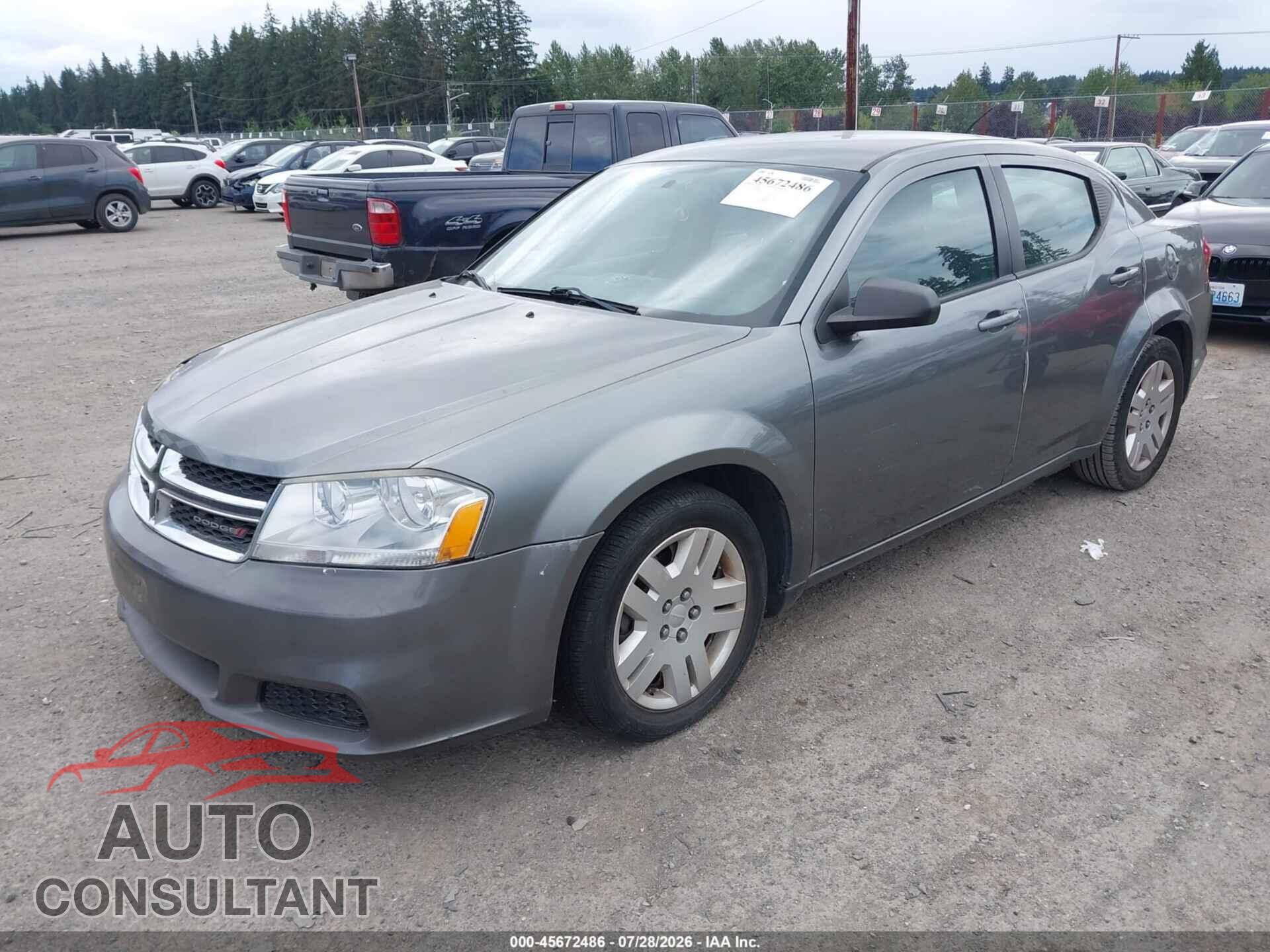 DODGE AVENGER 2012 - 1C3CDVAB3CN259650