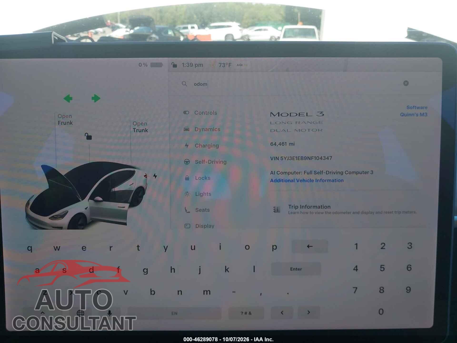 TESLA MODEL 3 2022 - 5YJ3E1EB9NF104347