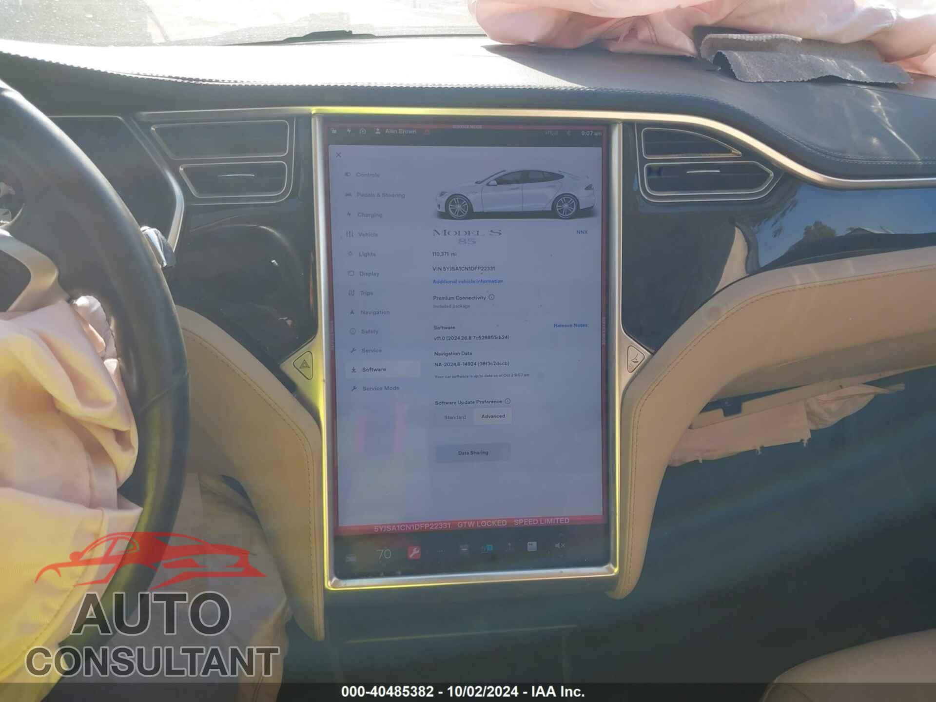 TESLA MODEL S 2013 - 5YJSA1CN1DFP22331