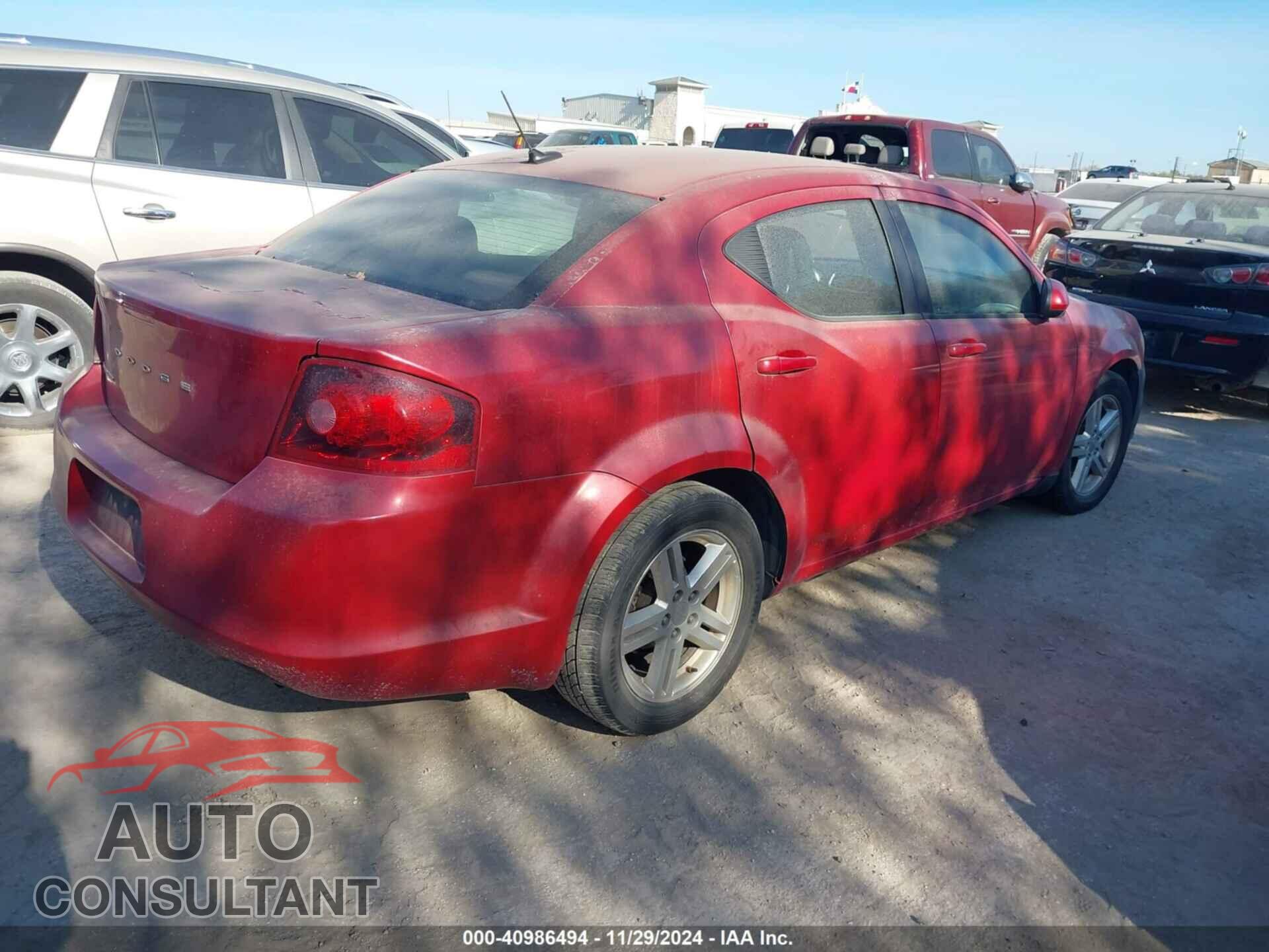 DODGE AVENGER 2012 - 1C3CDZCB1CN147958