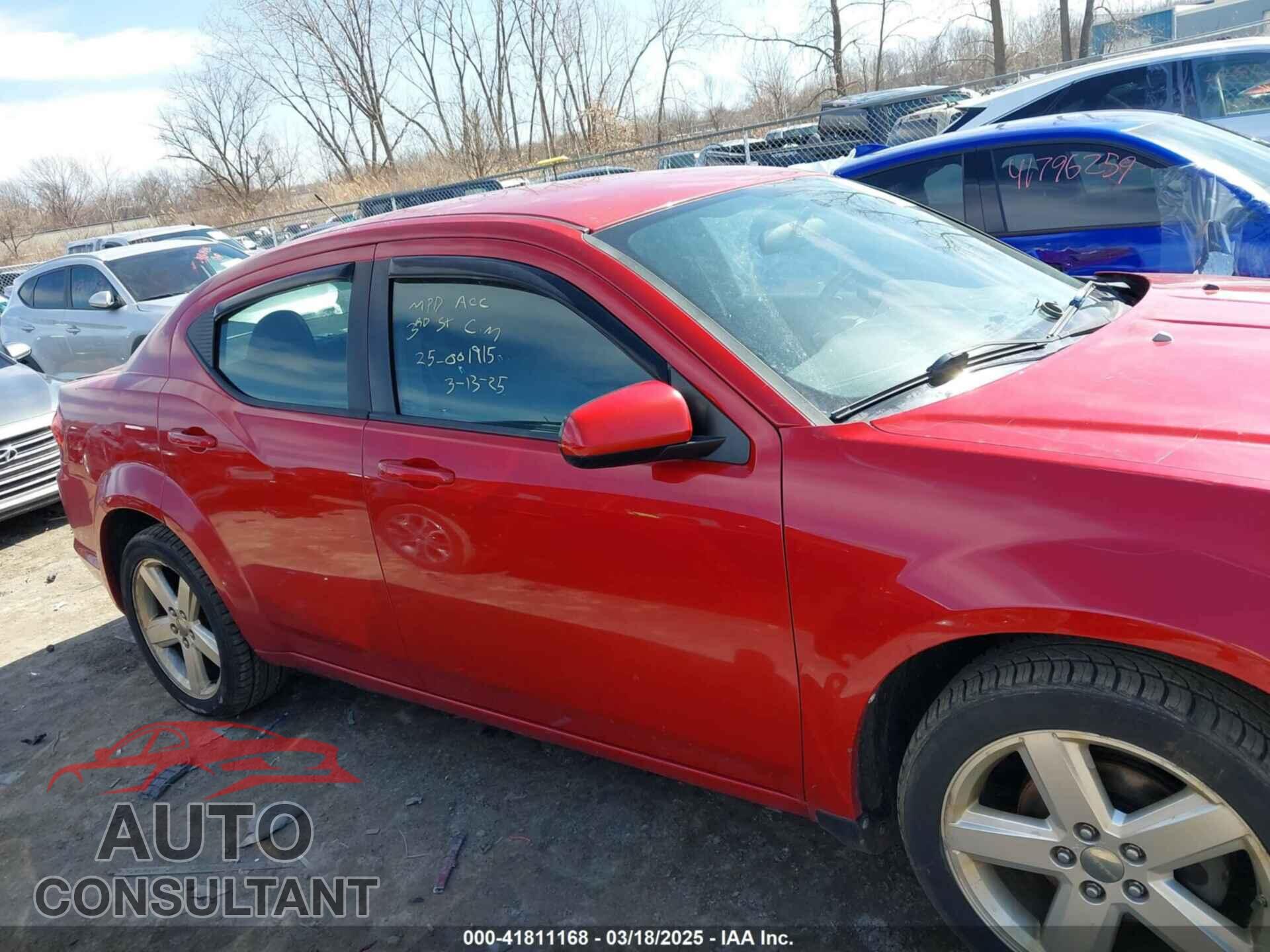 DODGE AVENGER 2012 - 1C3CDZCB2CN147693