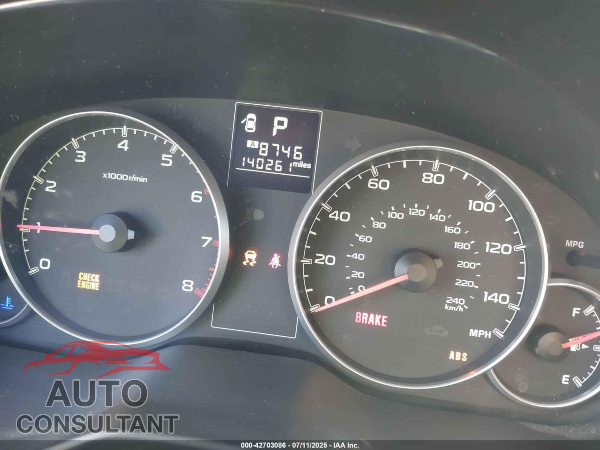 SUBARU OUTBACK 2013 - 4S4BRBCC2D3257984