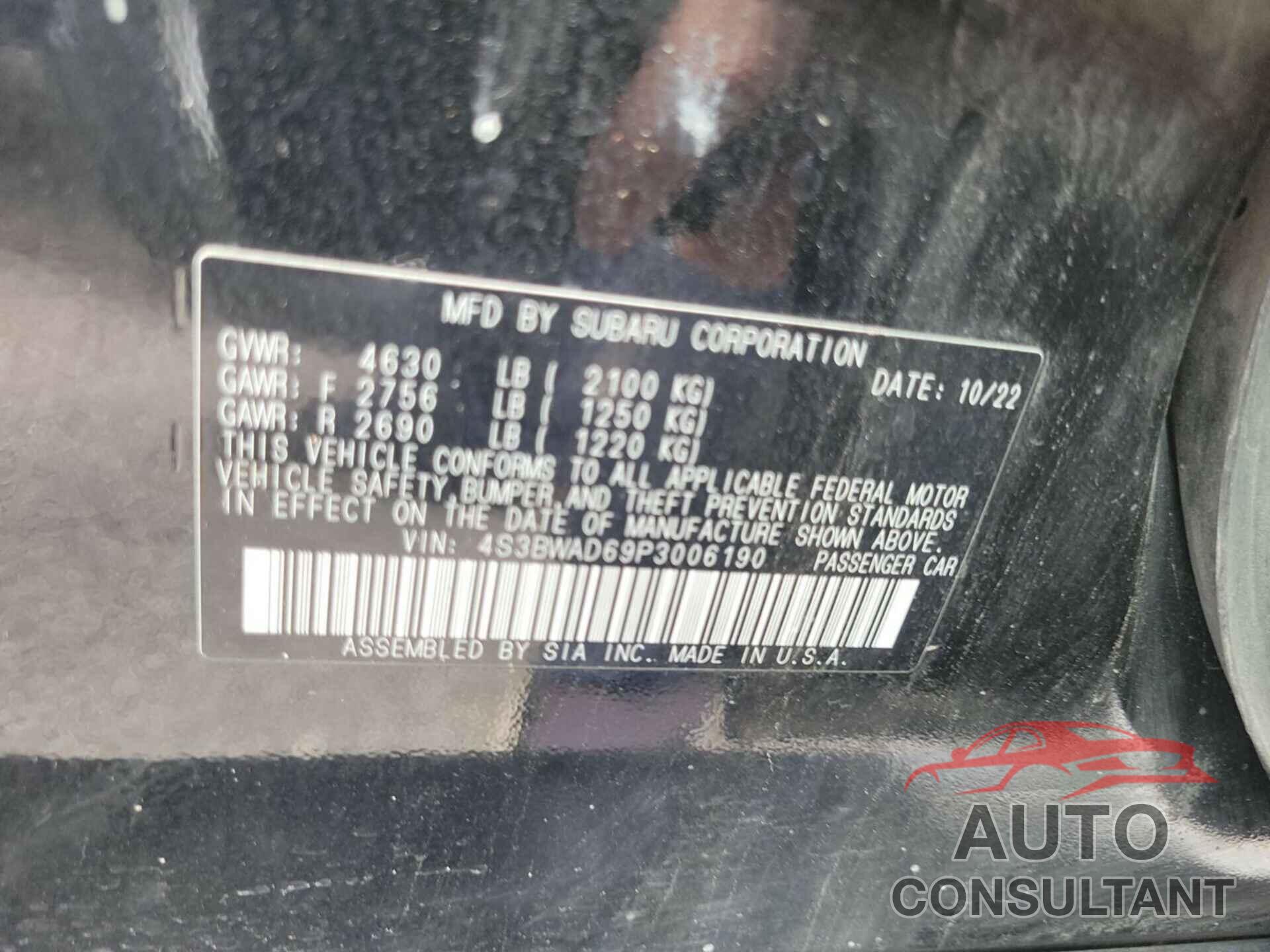 SUBARU LEGACY 2023 - 4S3BWAD69P3006190