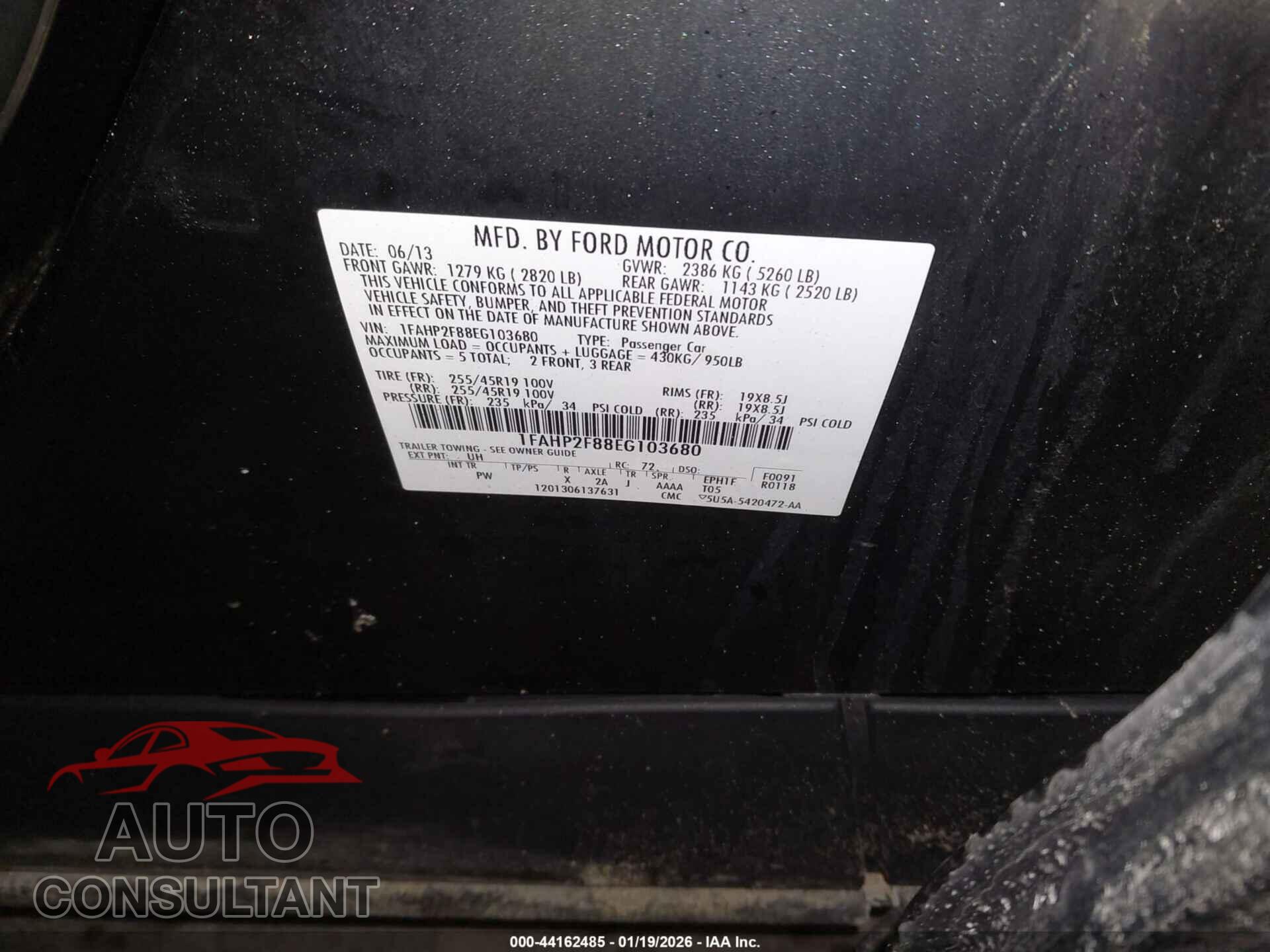 FORD TAURUS 2014 - 1FAHP2F88EG103680