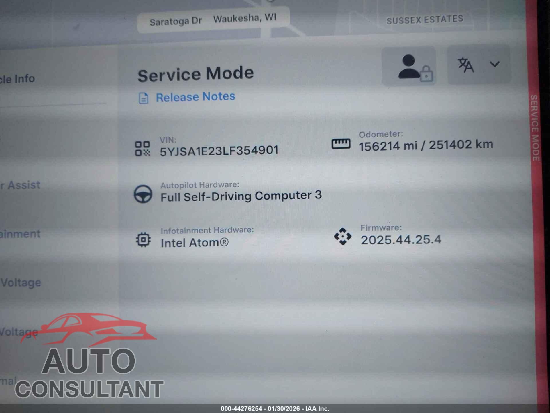 TESLA MODEL S 2020 - 5YJSA1E23LF354901