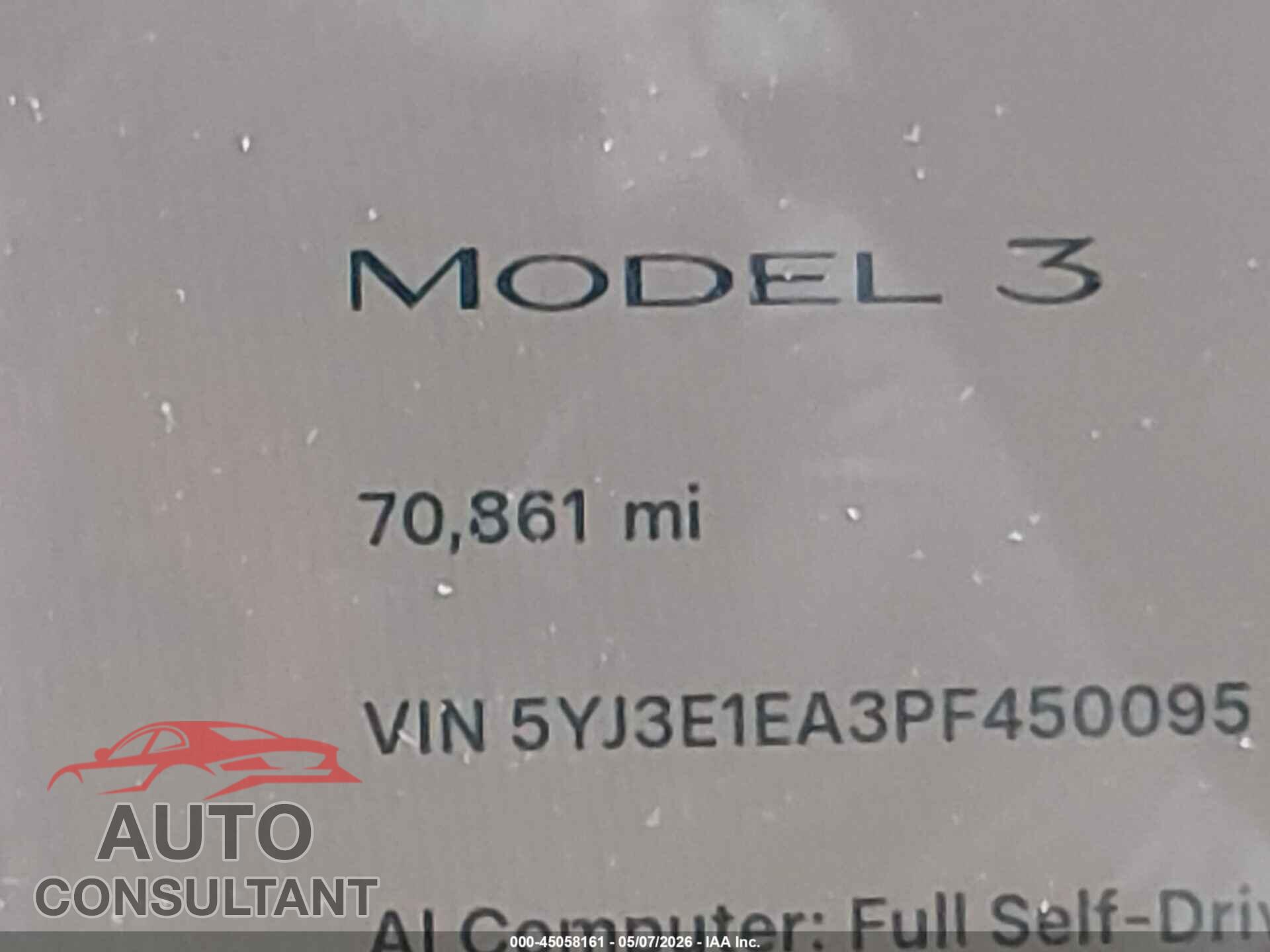 TESLA MODEL 3 2023 - 5YJ3E1EA3PF450095