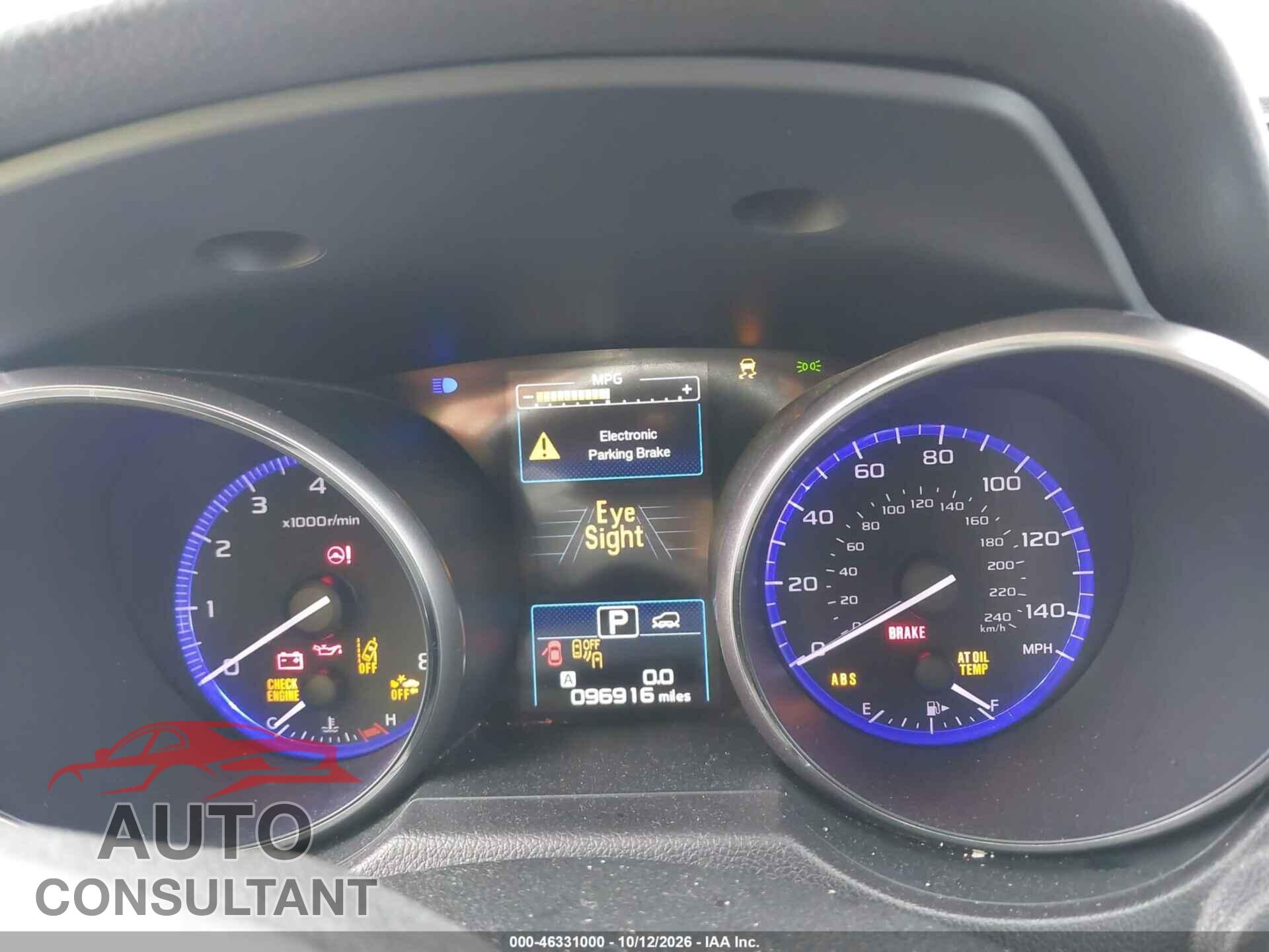 SUBARU OUTBACK 2016 - 4S4BSANC0G3246871
