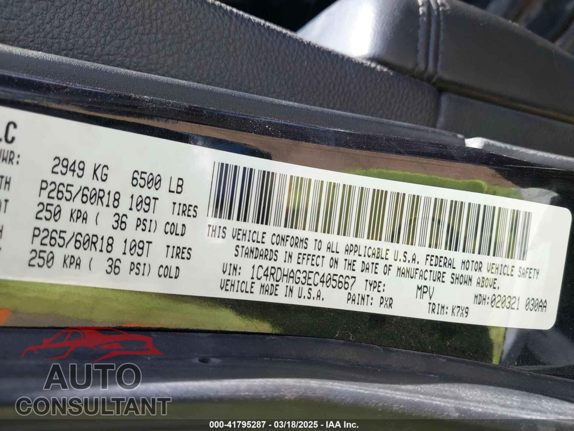 DODGE DURANGO 2014 - 1C4RDHAG3EC405667