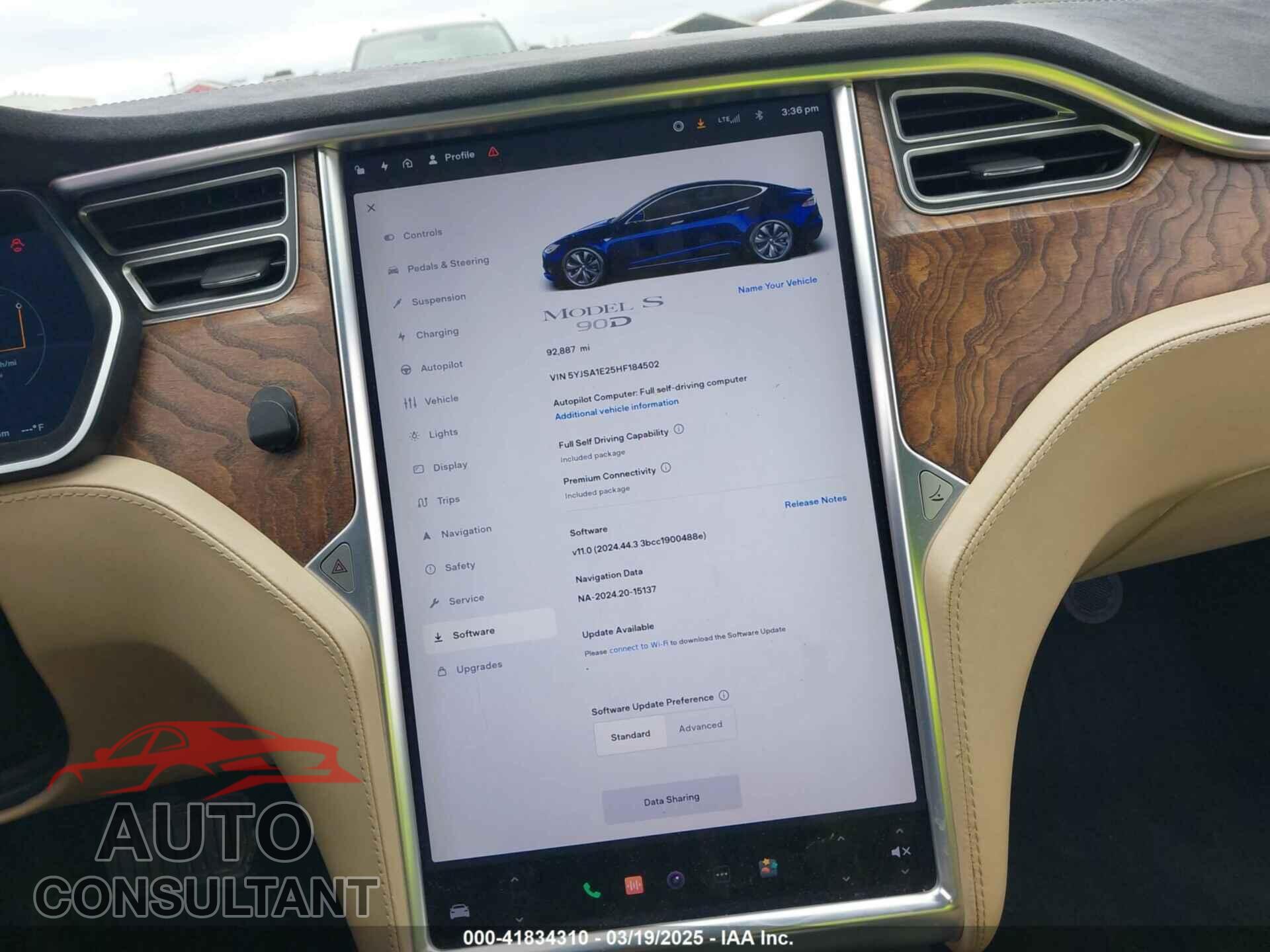 TESLA MODEL S 2017 - 5YJSA1E25HF184502