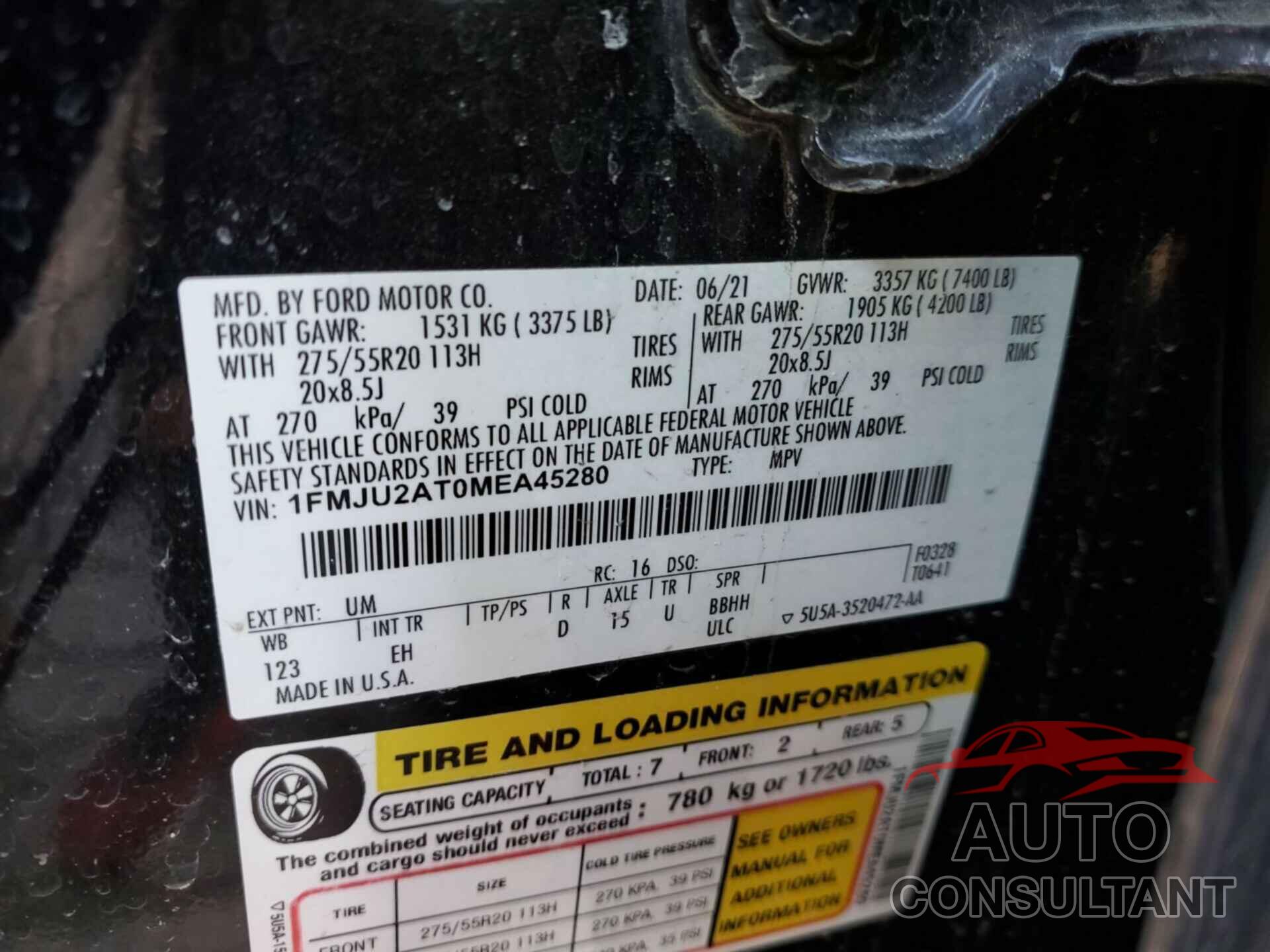 FORD EXPEDITION 2021 - 1FMJU2AT0MEA45280