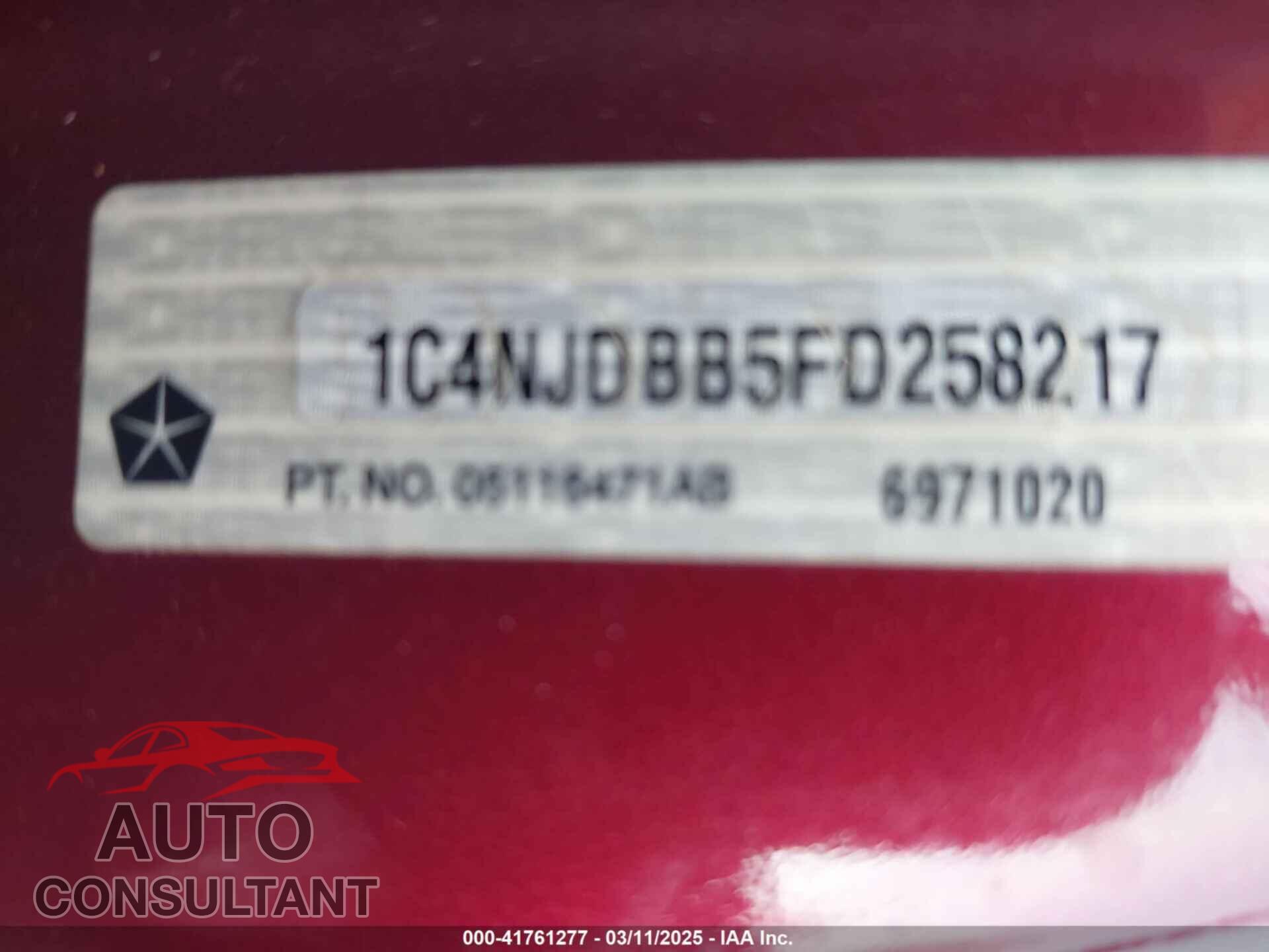JEEP COMPASS 2015 - 1C4NJDBB5FD258217