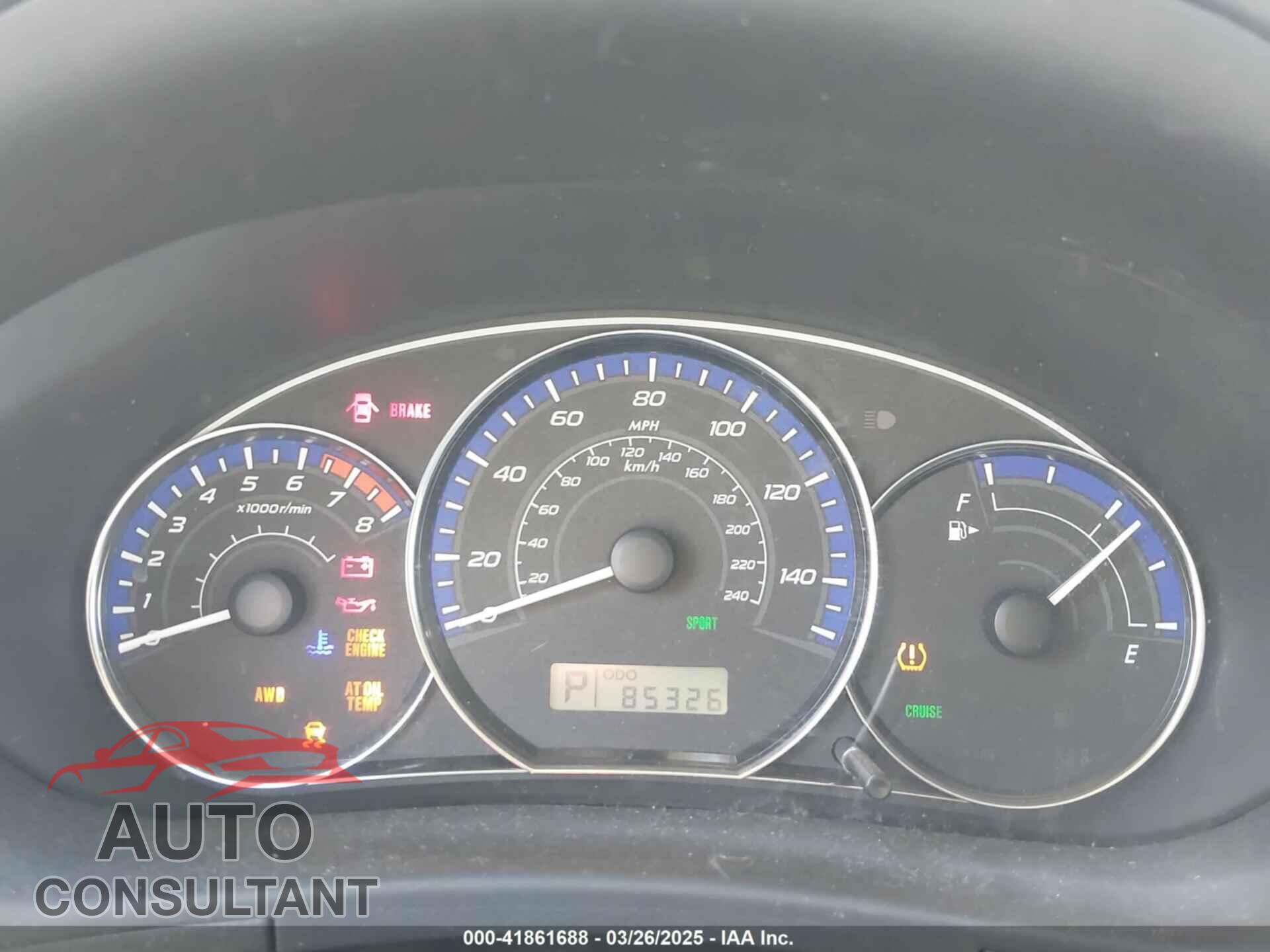 SUBARU FORESTER 2011 - JF2SHADC9BH767623