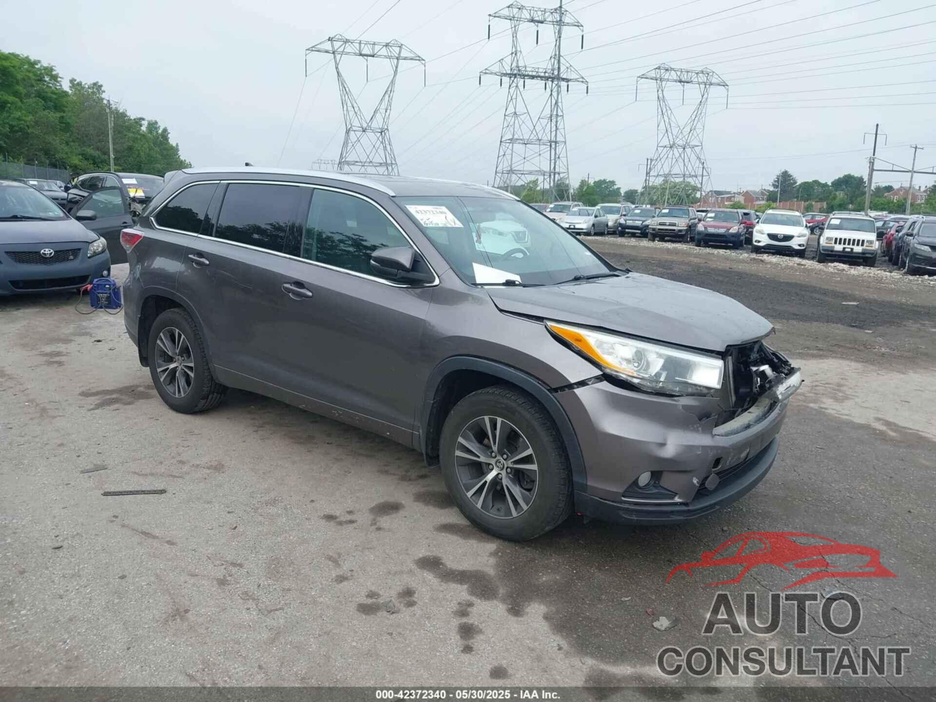 TOYOTA HIGHLANDER 2016 - 5TDJKRFHXGS258923