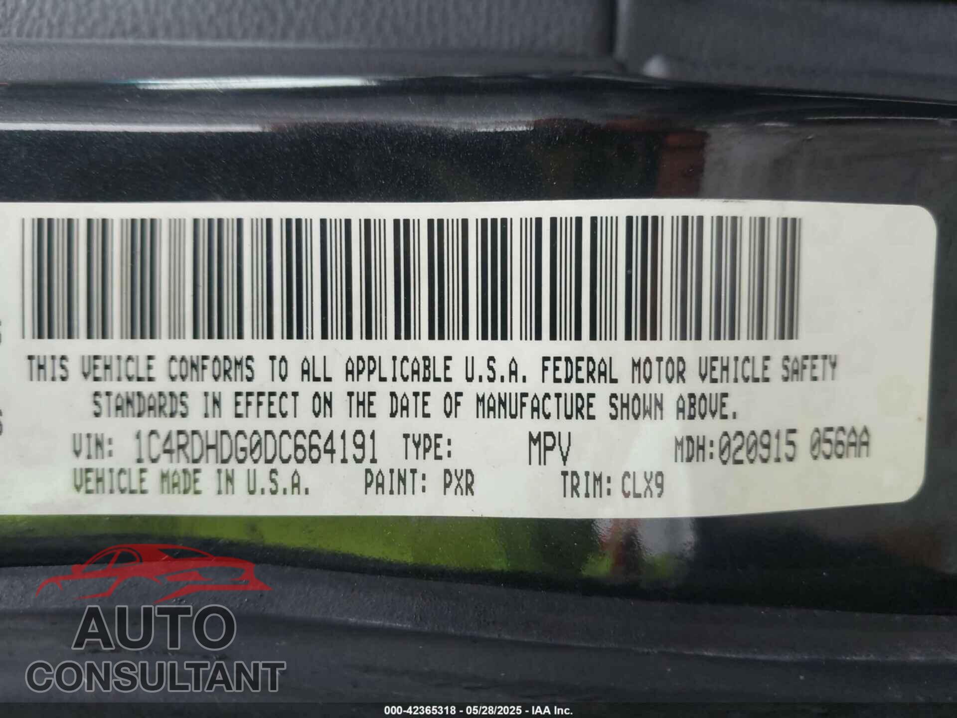 DODGE DURANGO 2013 - 1C4RDHDG0DC664191