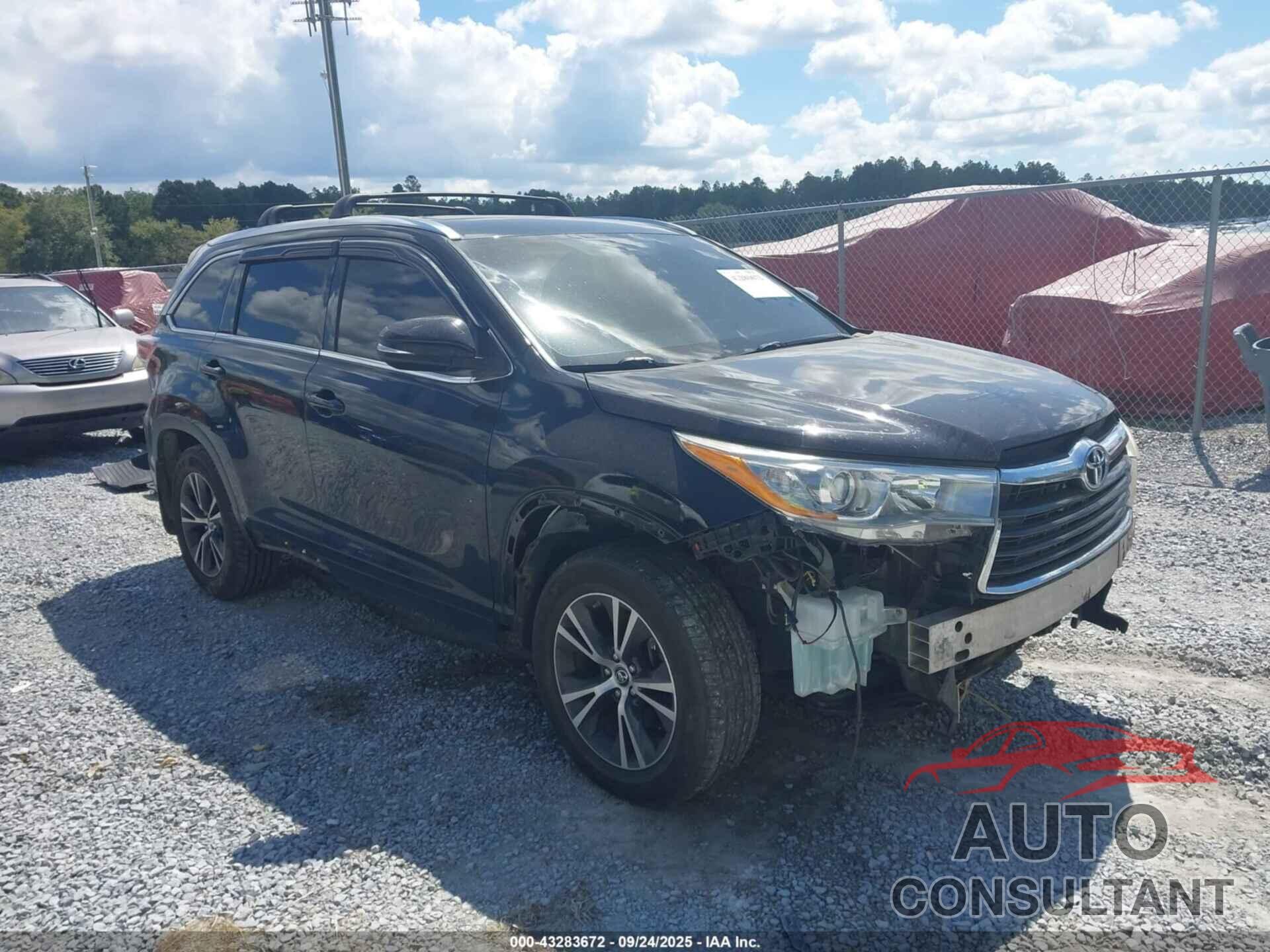 TOYOTA HIGHLANDER 2016 - 5TDJKRFHXGS310535