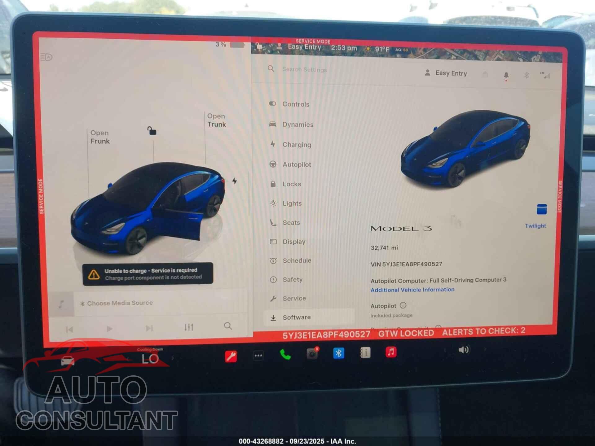 TESLA MODEL 3 2023 - 5YJ3E1EA8PF490527