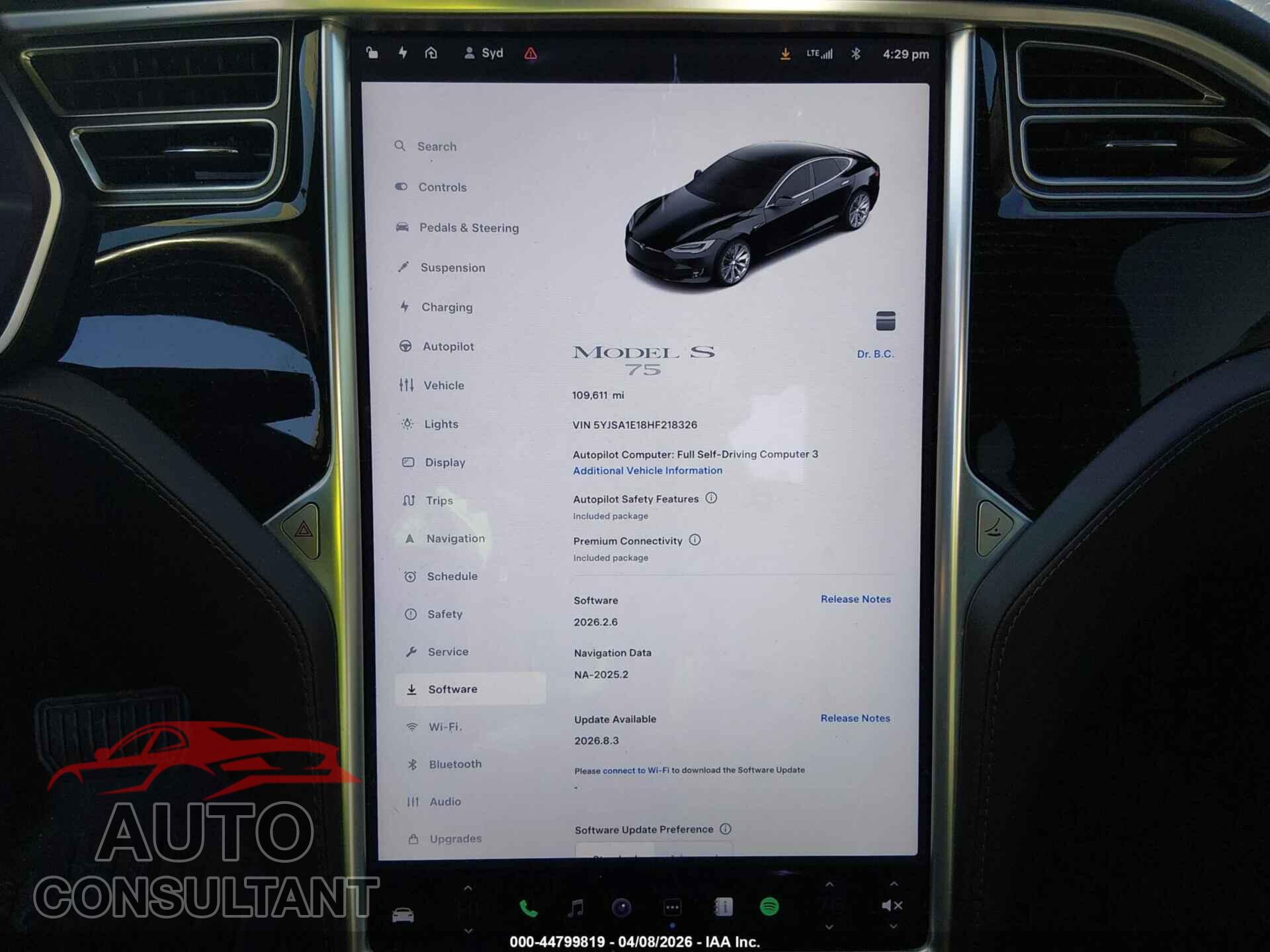 TESLA MODEL S 2017 - 5YJSA1E18HF218326