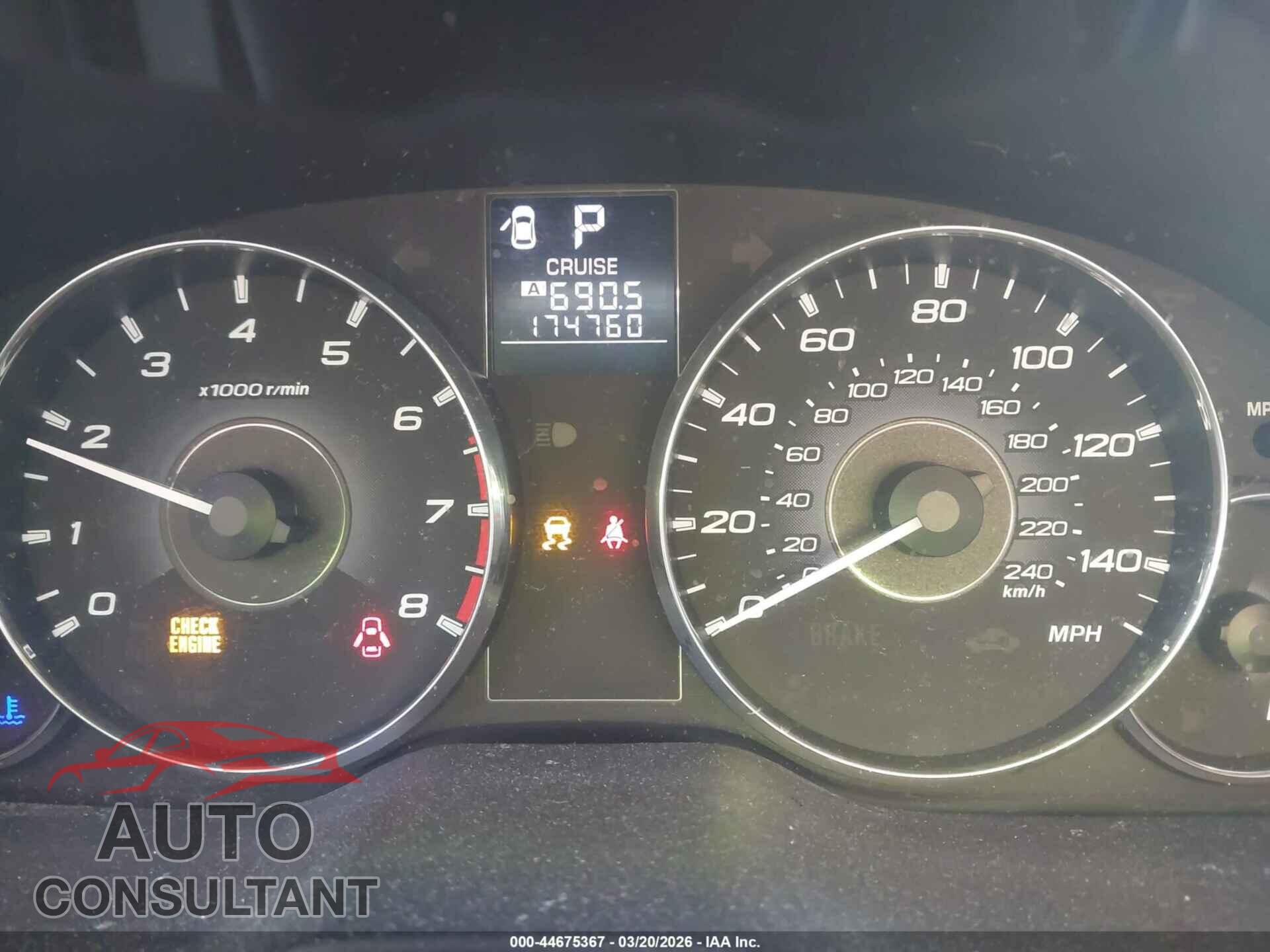 SUBARU OUTBACK 2011 - 4S4BRBCC5B3402674