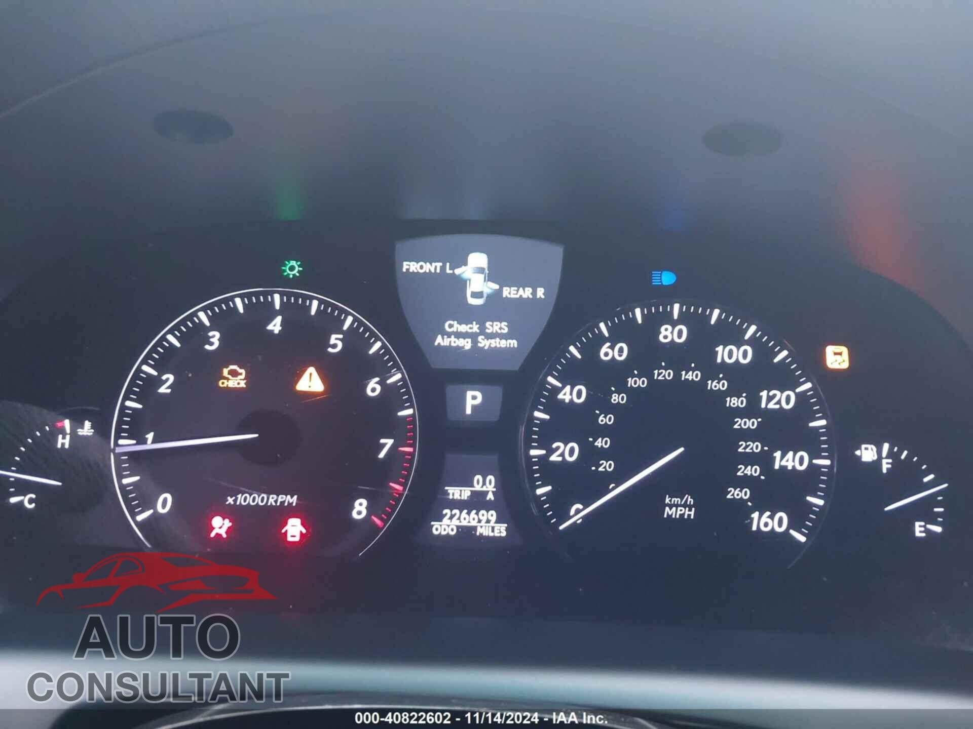 LEXUS LS 460 2010 - JTHBL5EF8A5097283