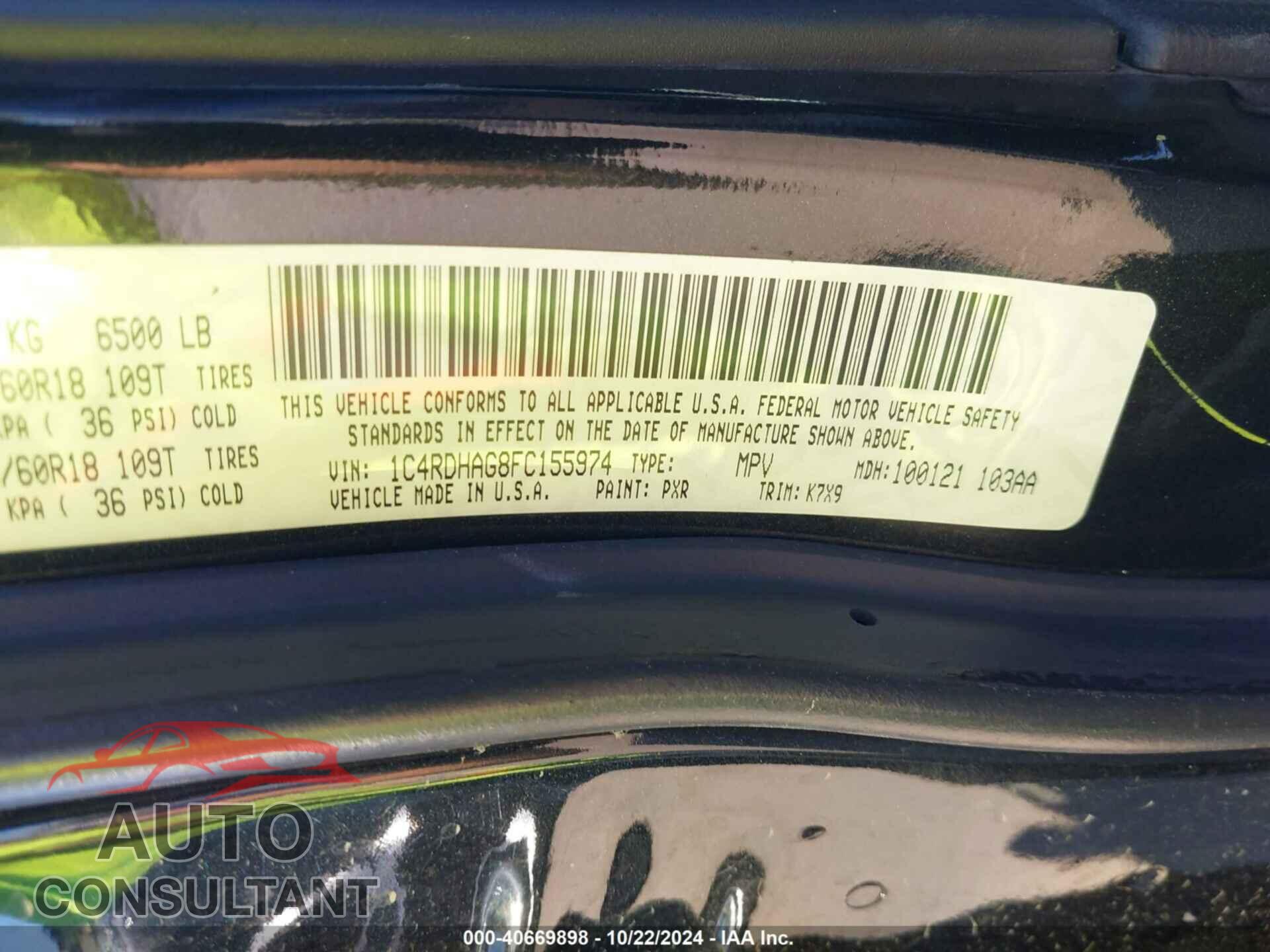 DODGE DURANGO 2015 - 1C4RDHAG8FC155974