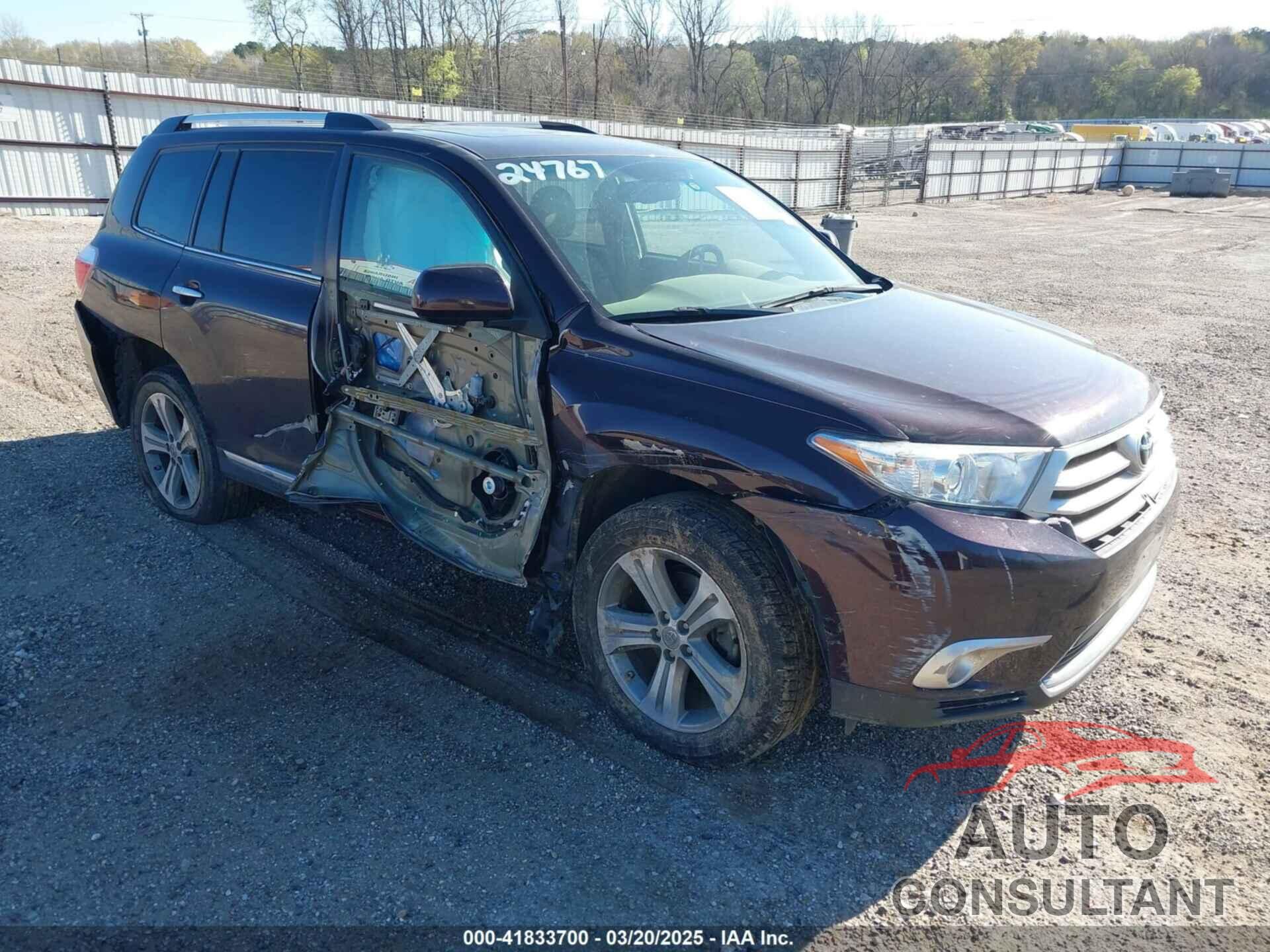 TOYOTA HIGHLANDER 2012 - 5TDDK3EH2CS095433