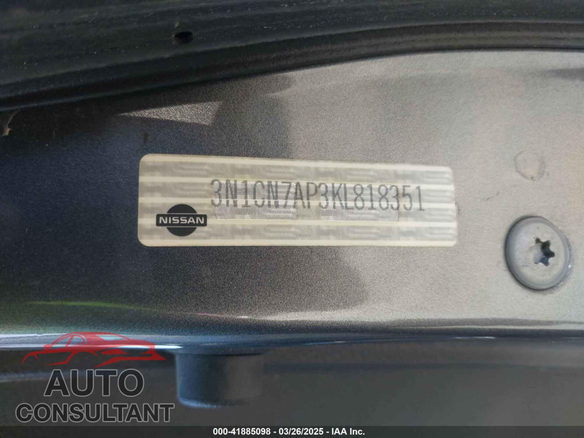 NISSAN VERSA 2019 - 3N1CN7AP3KL818351