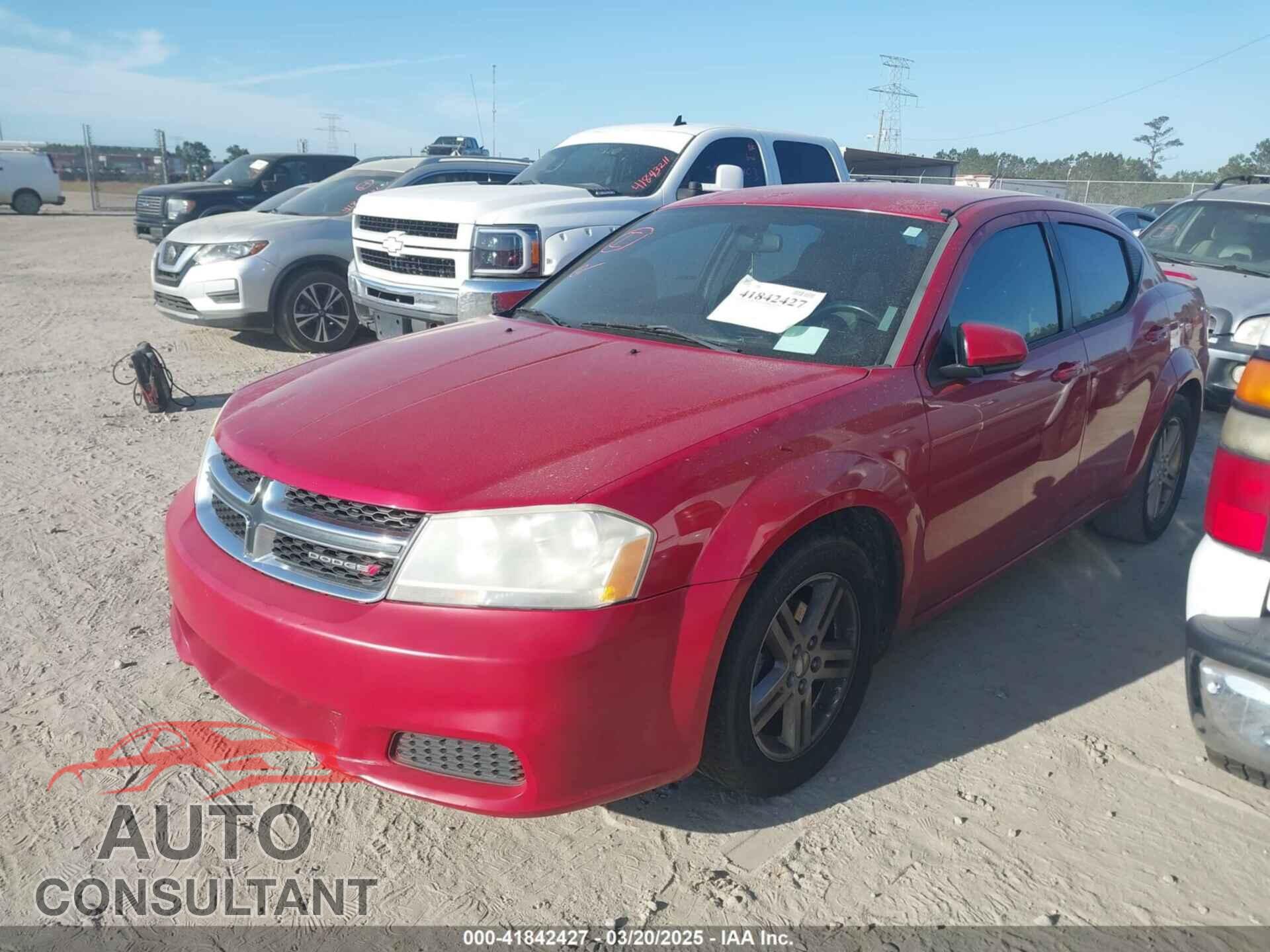 DODGE AVENGER 2012 - 1C3CDZCB8CN222266