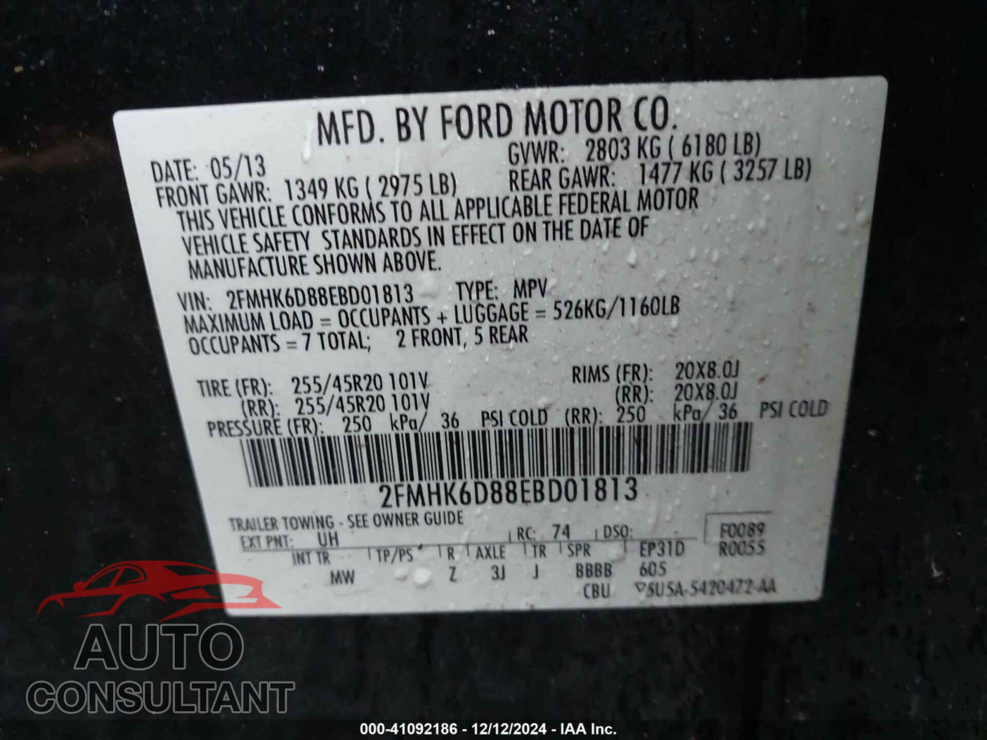 FORD FLEX 2014 - 2FMHK6D88EBD01813