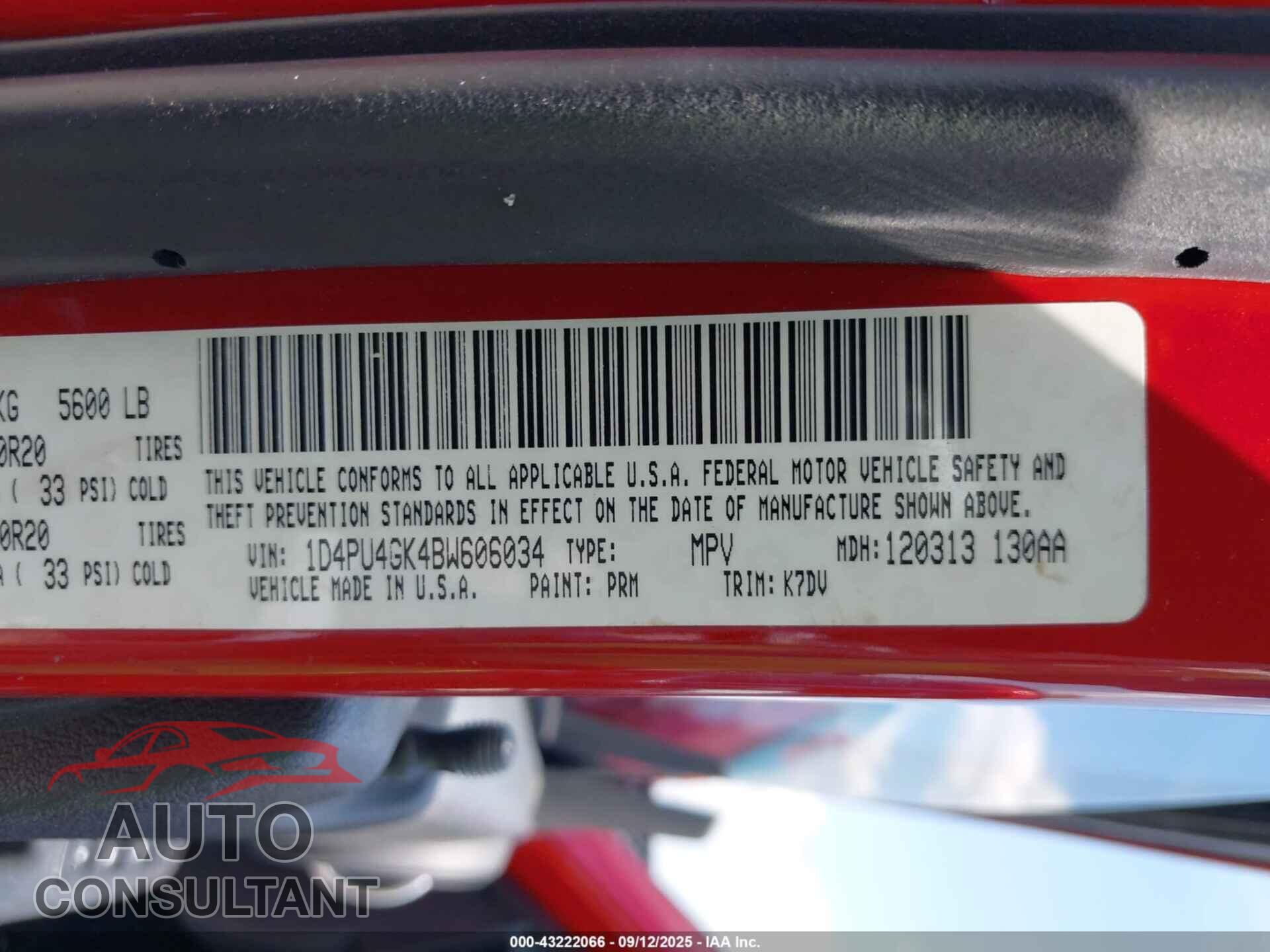 DODGE NITRO 2011 - 1D4PU4GK4BW606034