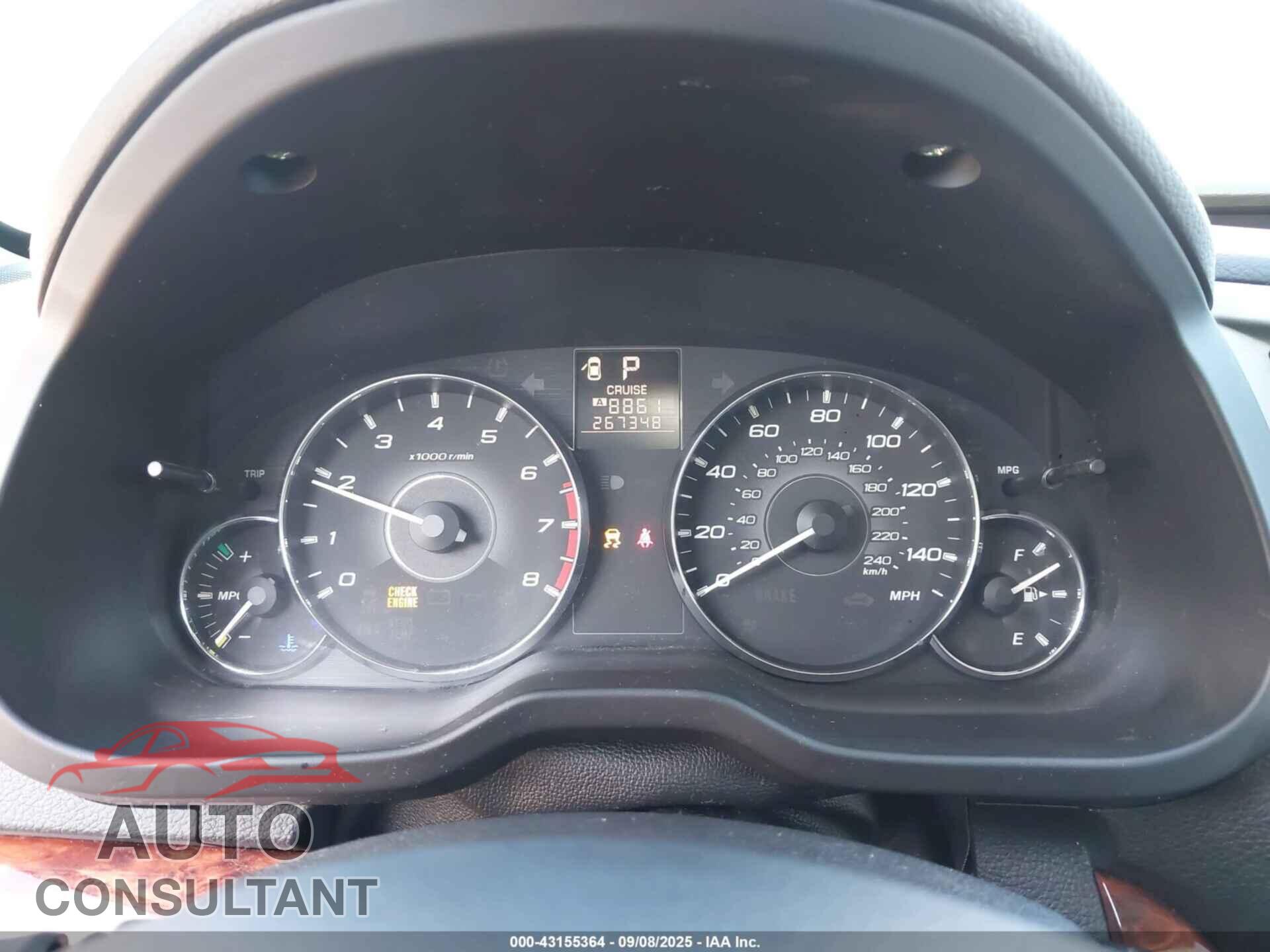 SUBARU OUTBACK 2012 - 4S4BRBLC0C3205347