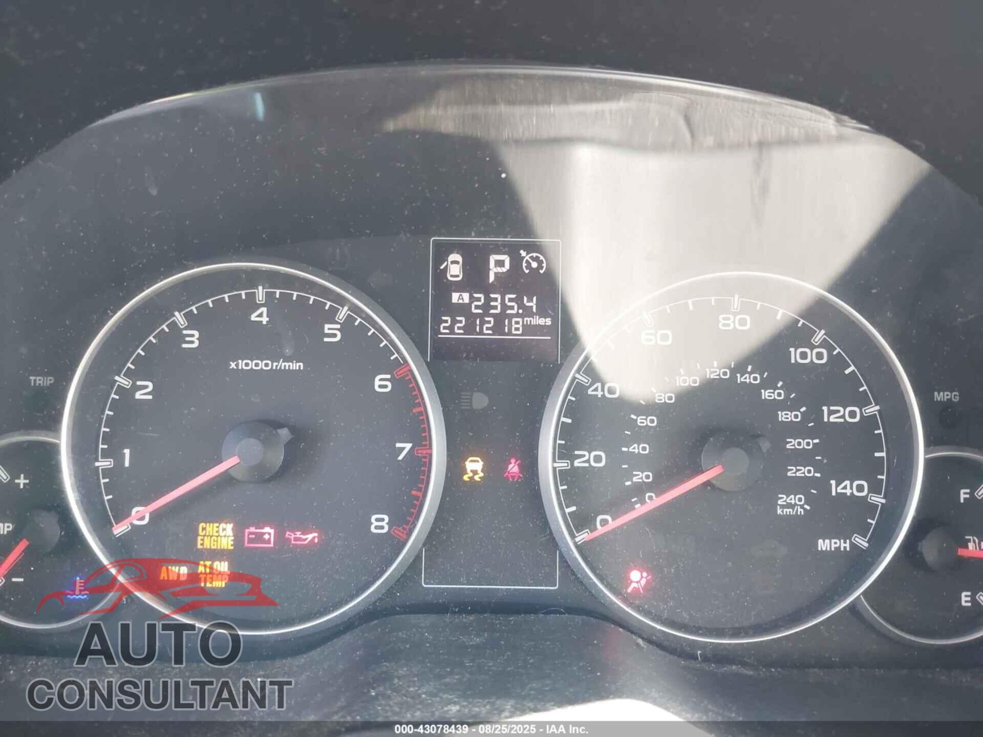 SUBARU OUTBACK 2013 - 4S4BRBAC8D3242599