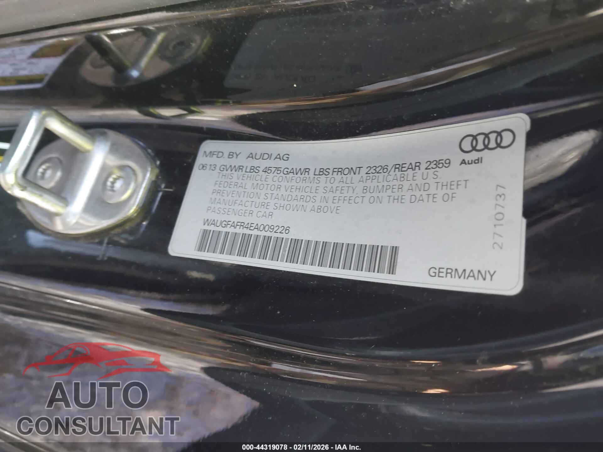 AUDI A5 2014 - WAUGFAFR4EA009226