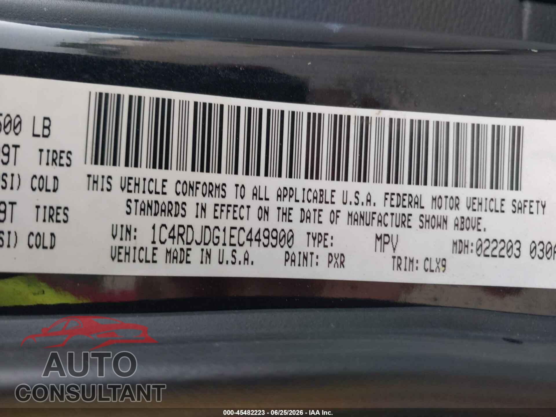 DODGE DURANGO 2014 - 1C4RDJDG1EC449900