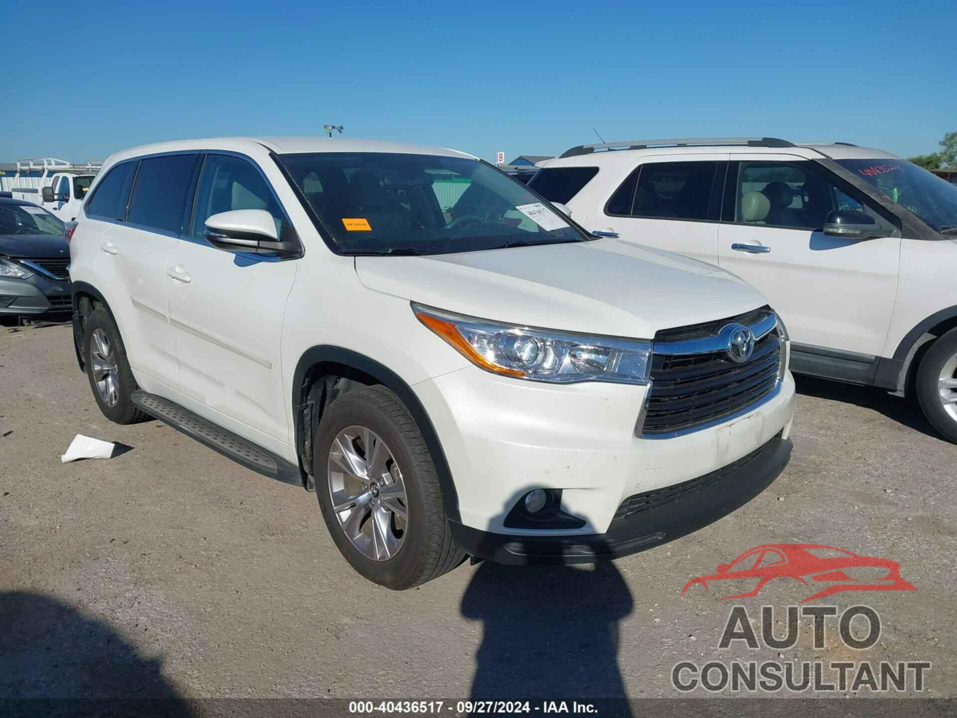 TOYOTA HIGHLANDER 2016 - 5TDZKRFHXGS177102