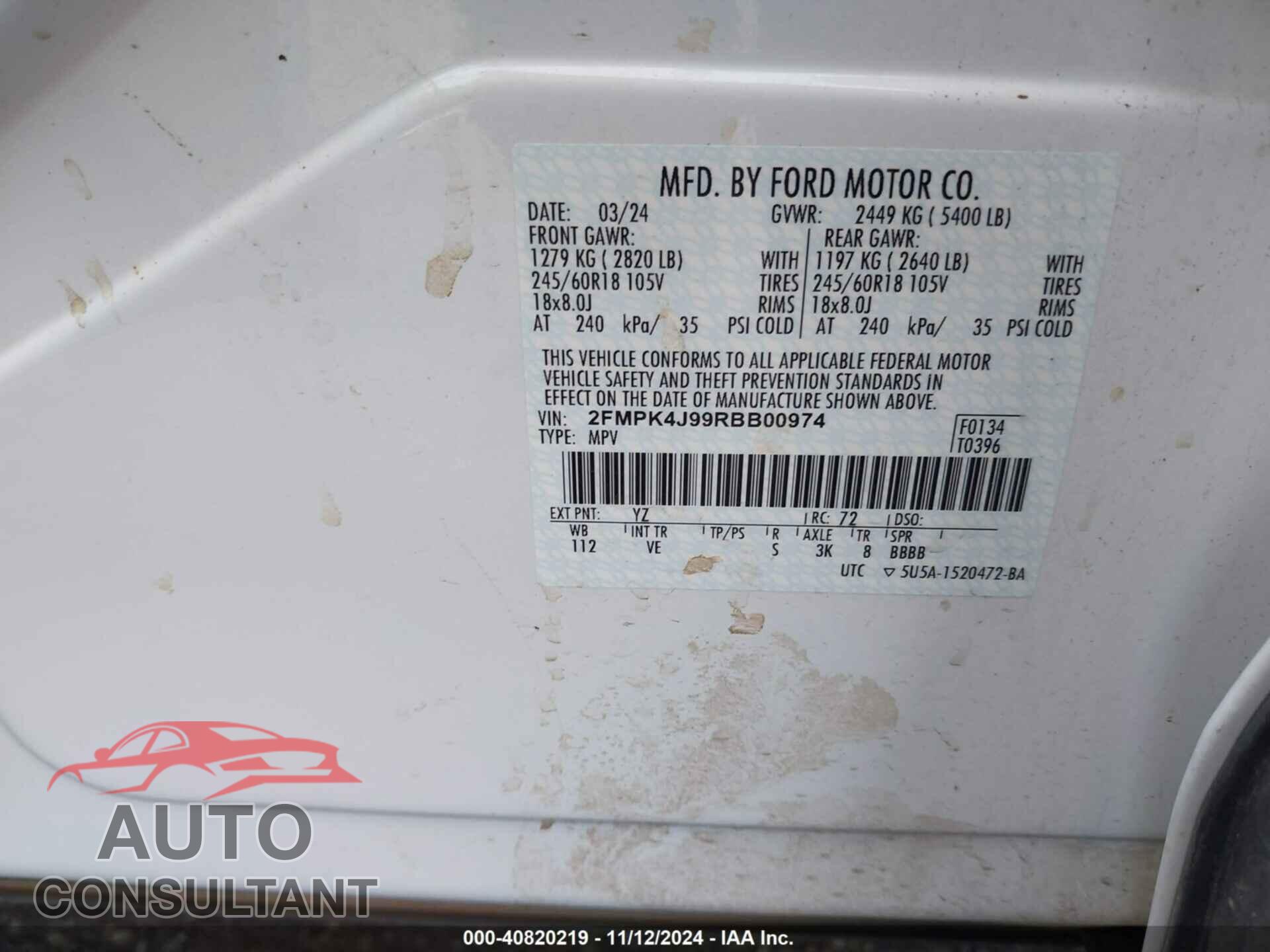 FORD EDGE 2024 - 2FMPK4J99RBB00974