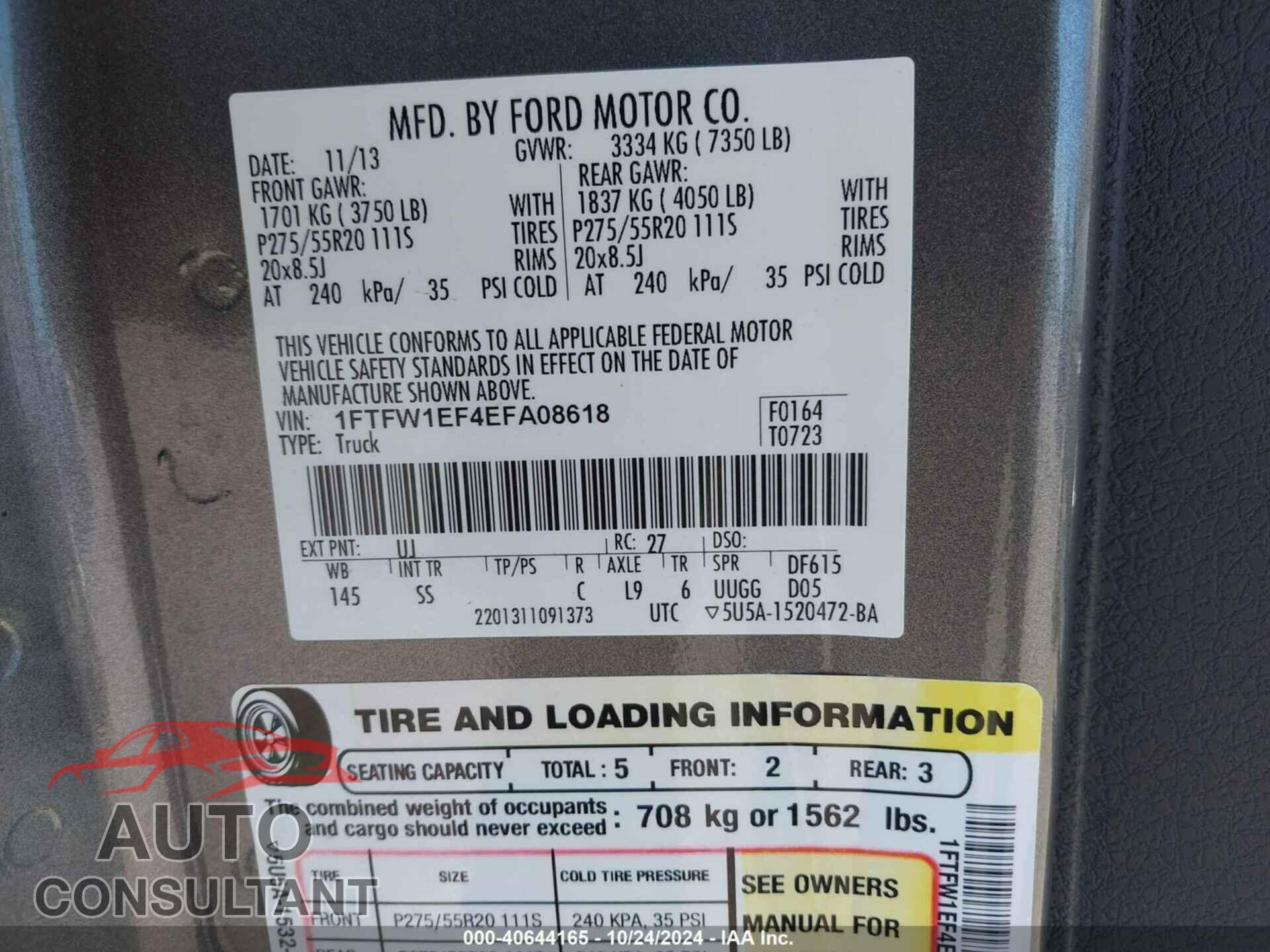 FORD F-150 2014 - 1FTFW1EF4EFA08618