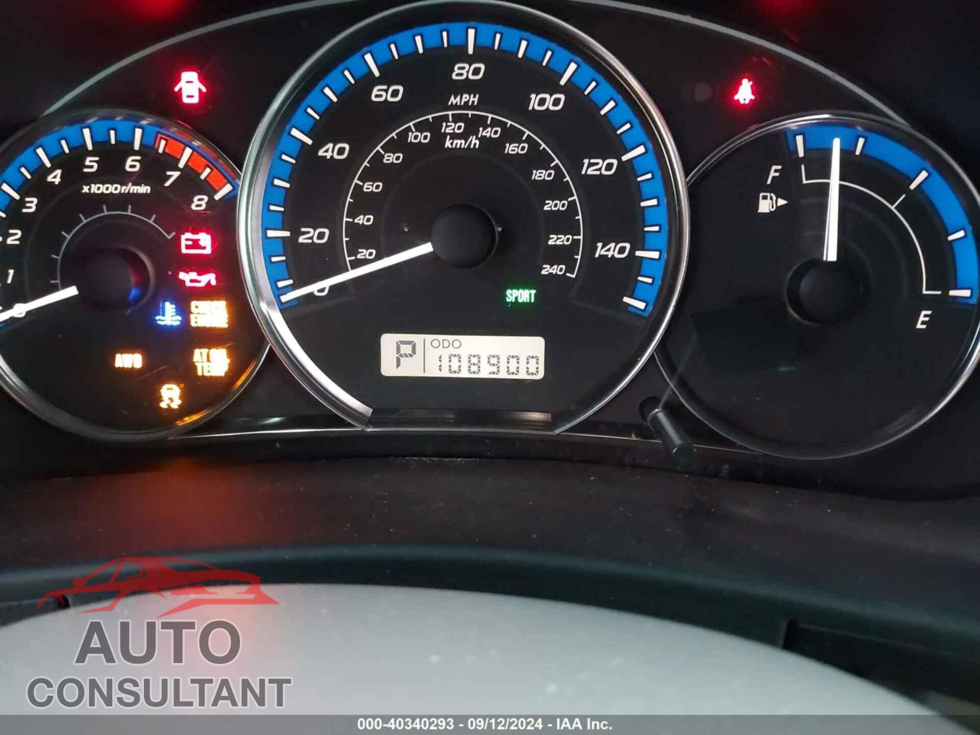 SUBARU FORESTER 2012 - JF2SHAEC1CH449267