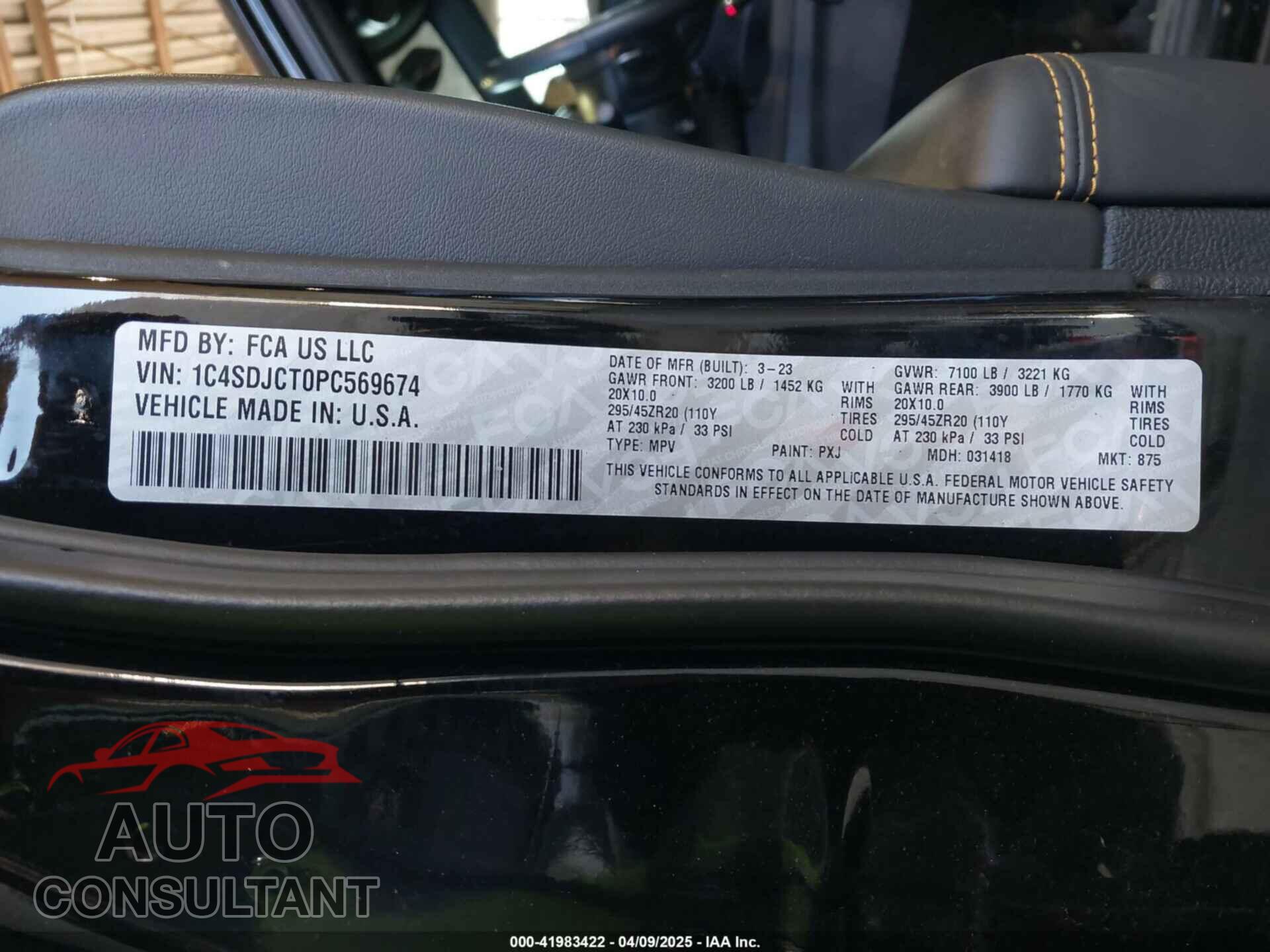 DODGE DURANGO 2023 - 1C4SDJCT0PC569674