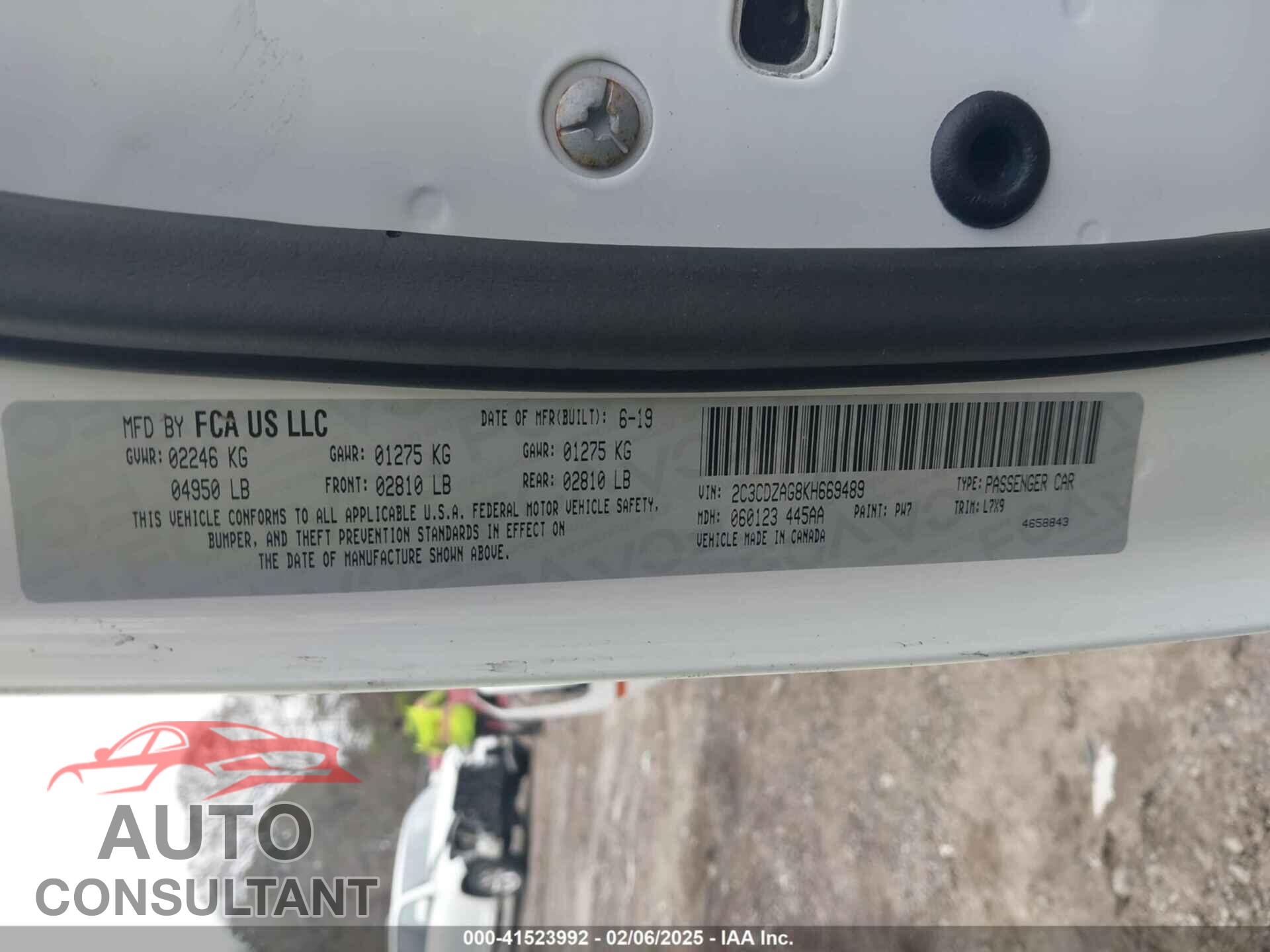 DODGE CHALLENGER 2019 - 2C3CDZAG8KH669489