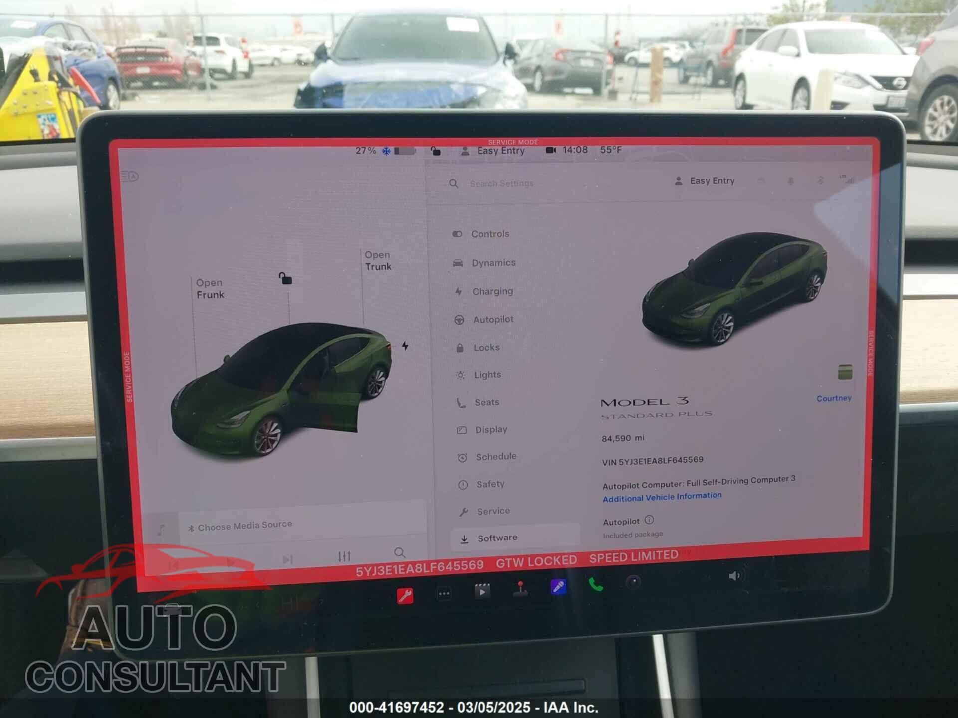 TESLA MODEL 3 2020 - 5YJ3E1EA8LF645569