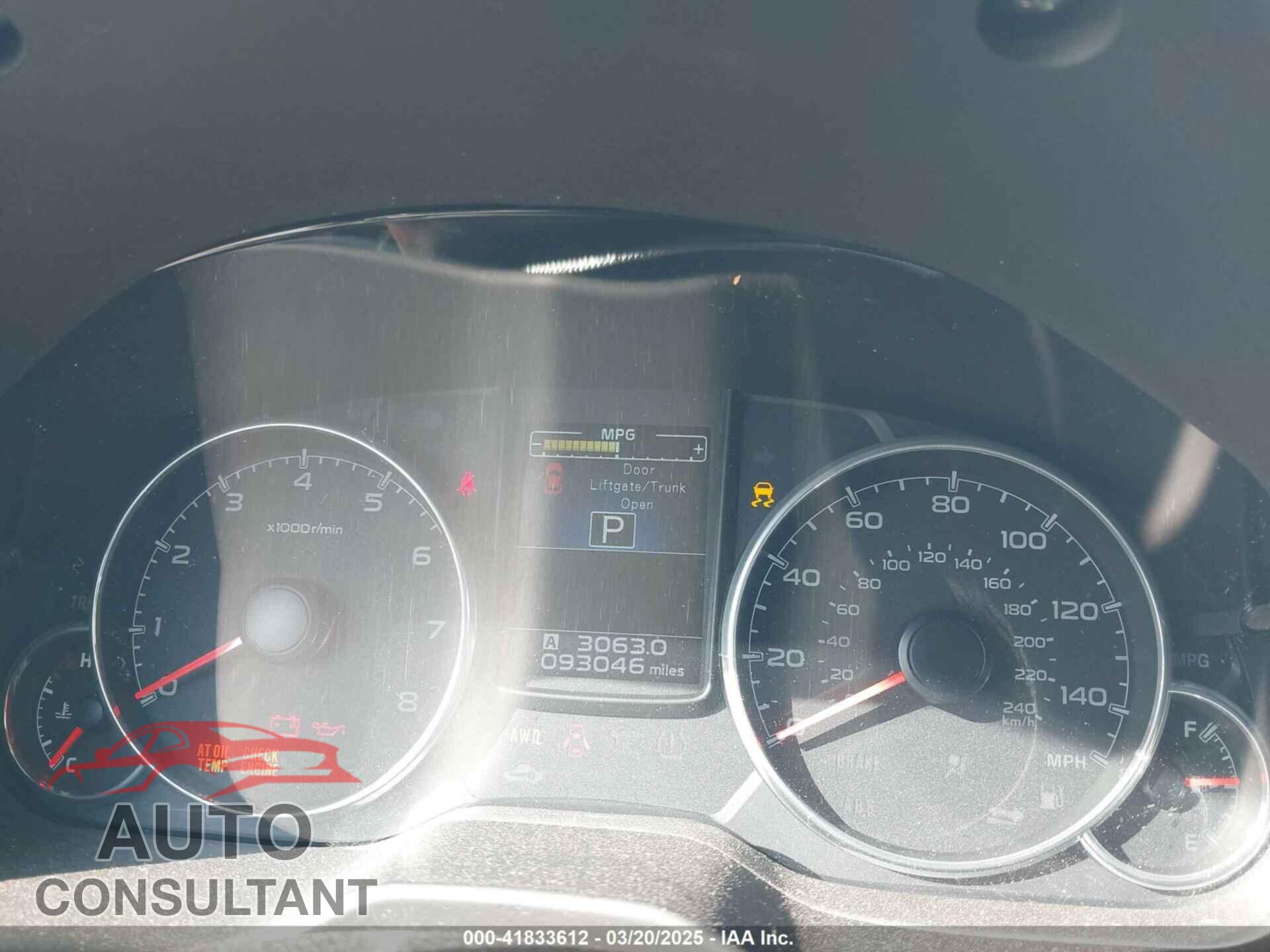 SUBARU OUTBACK 2014 - 4S4BRBLC6E3315967